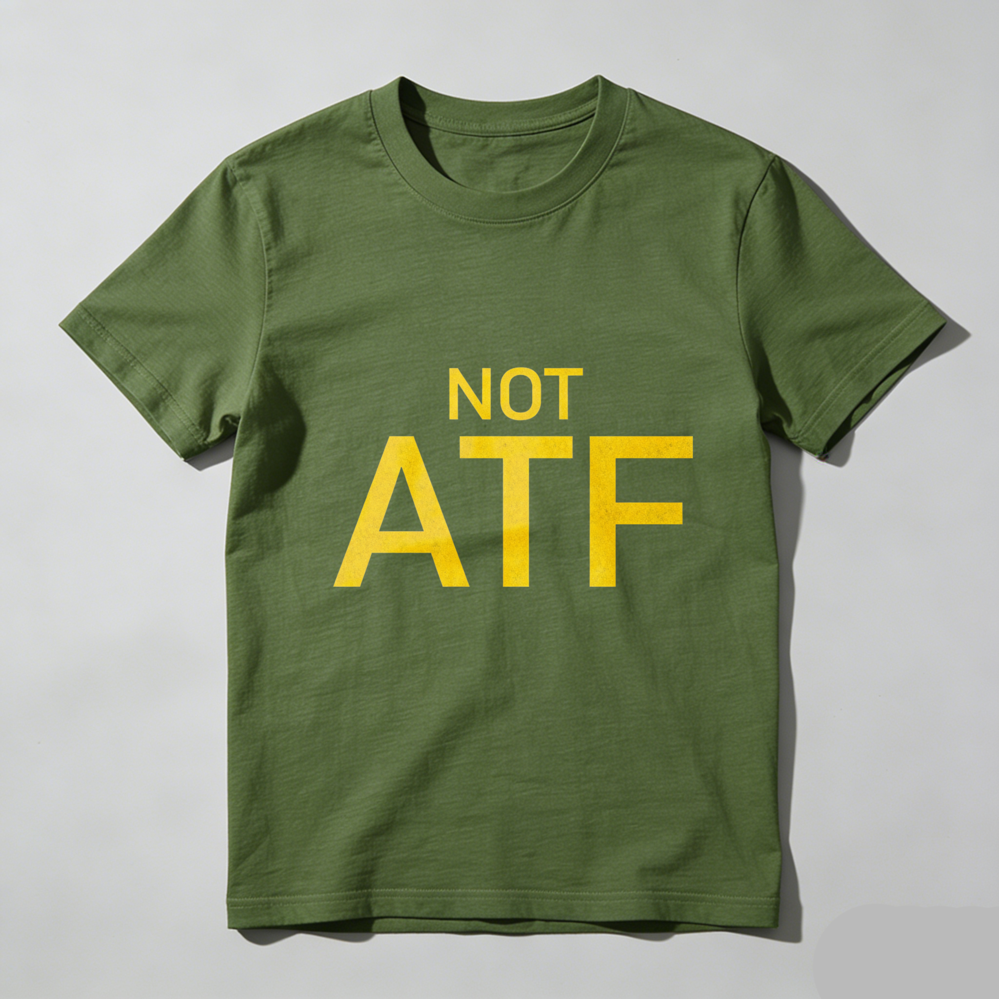 TEECURENTNot Atf T Shirt Black Yellow Text Statement Tee Men Women Unisex Casual Wear-TeeCurent