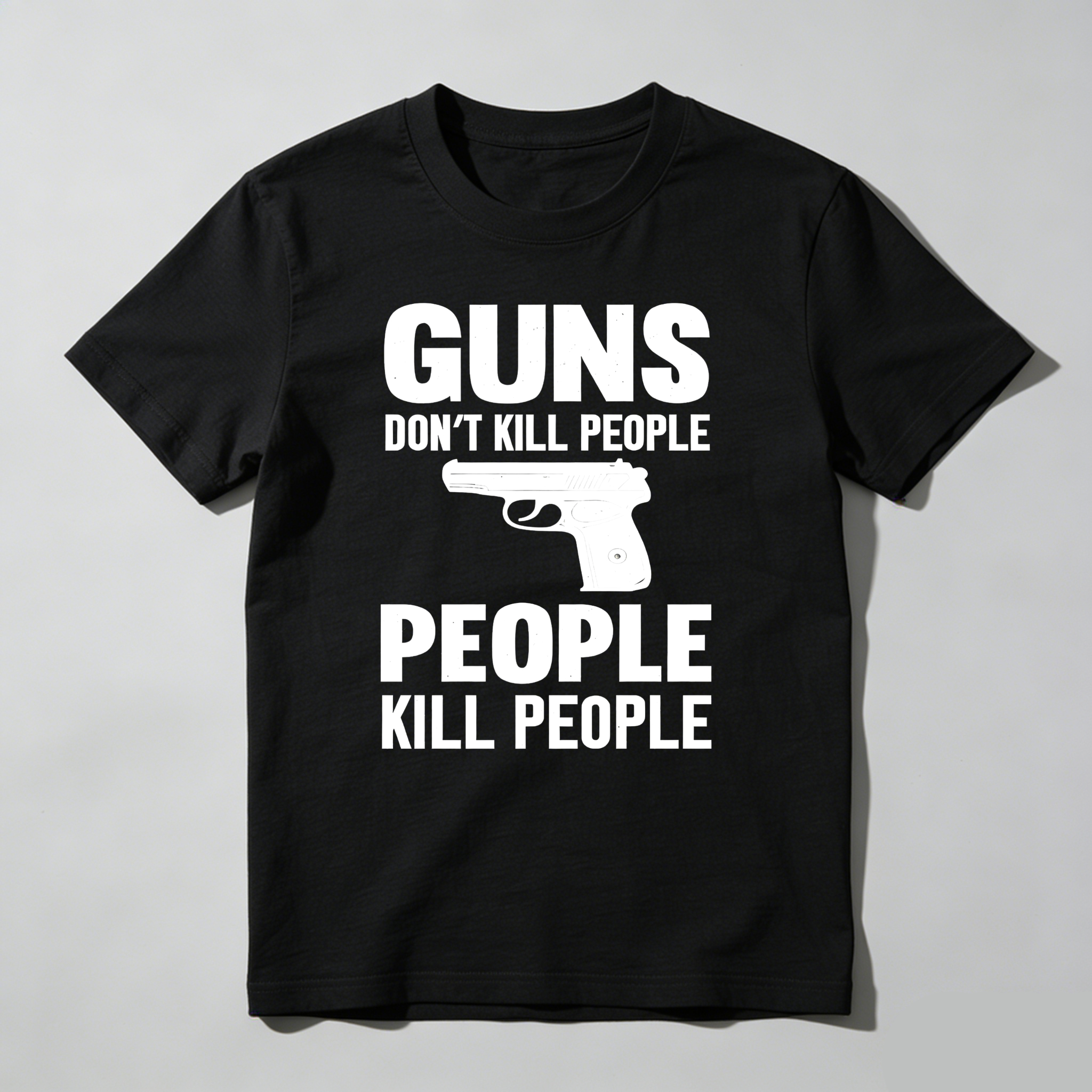 TEECURENT Guns Dont Kill People People Kill People Pure Cotton Short Sleeve T Shirt-TeeCurent