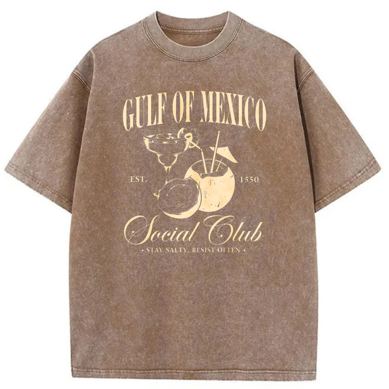 Gulf Of Mexico Social Club Cocktail Design tshirt 100% cotton