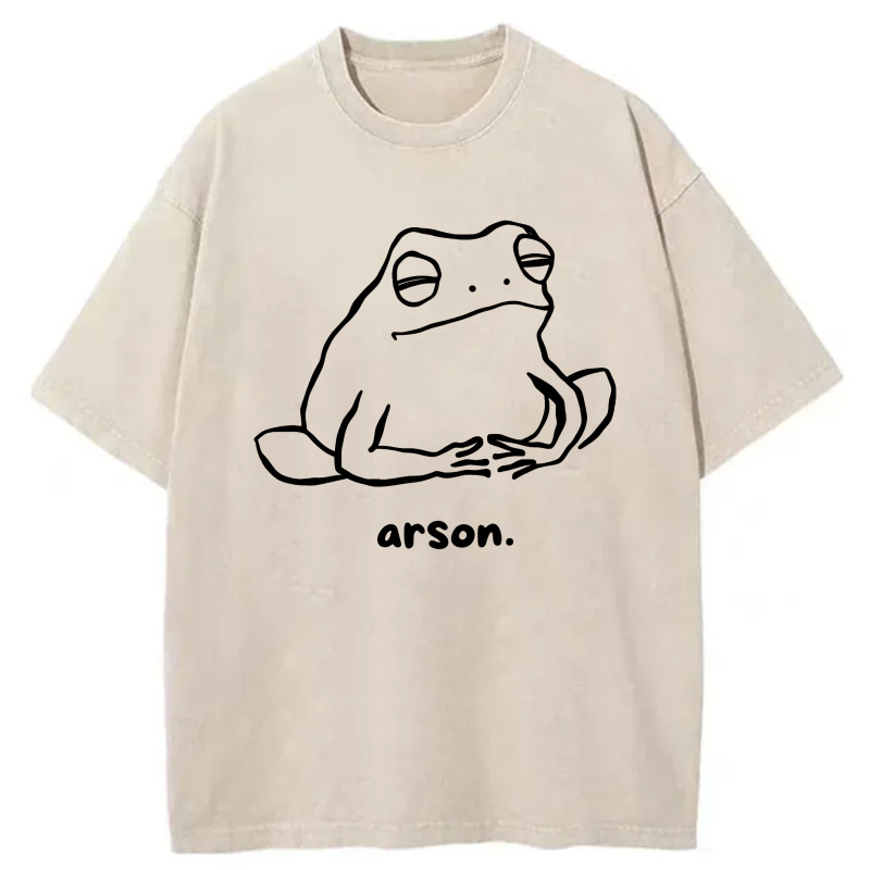 Frog Outline With Arson Text Below tshirt 100% cotton