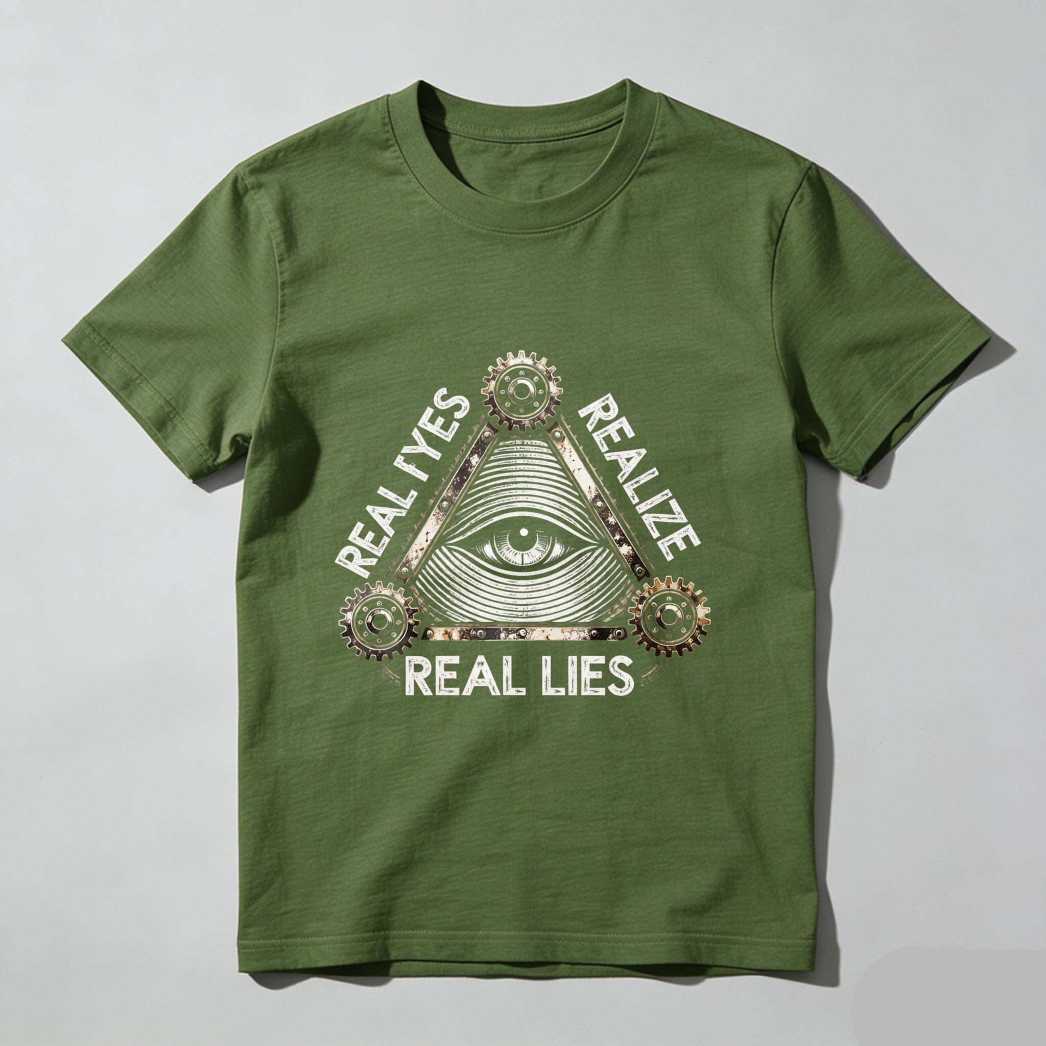 TEECURENT  Real Eyes Realize Real Lies Eye Pyramid Gears TEECURENT
