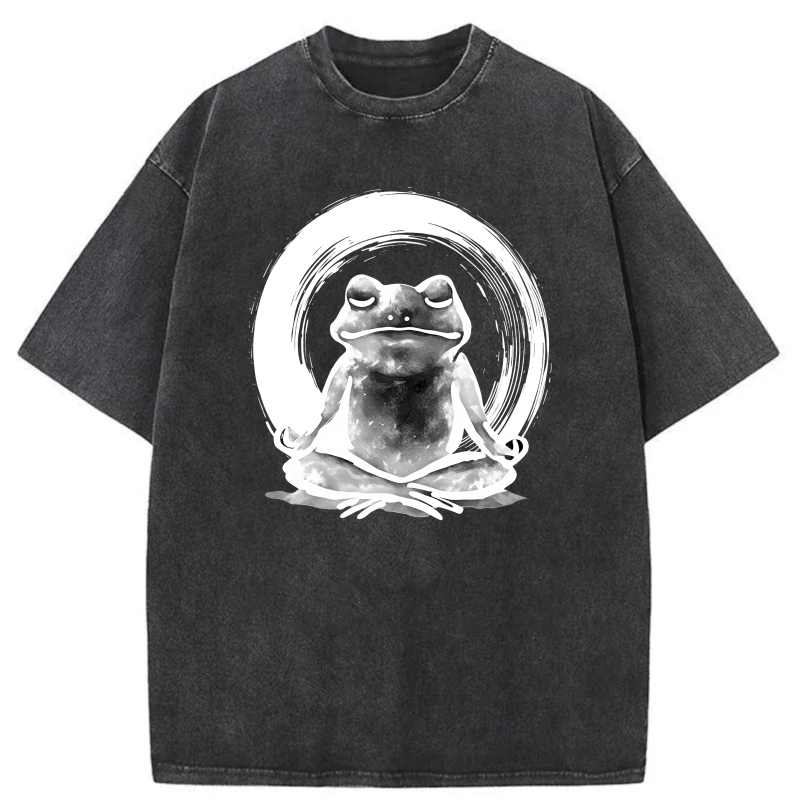 Frog Meditating In Zen Circle tshirt 100% cotton