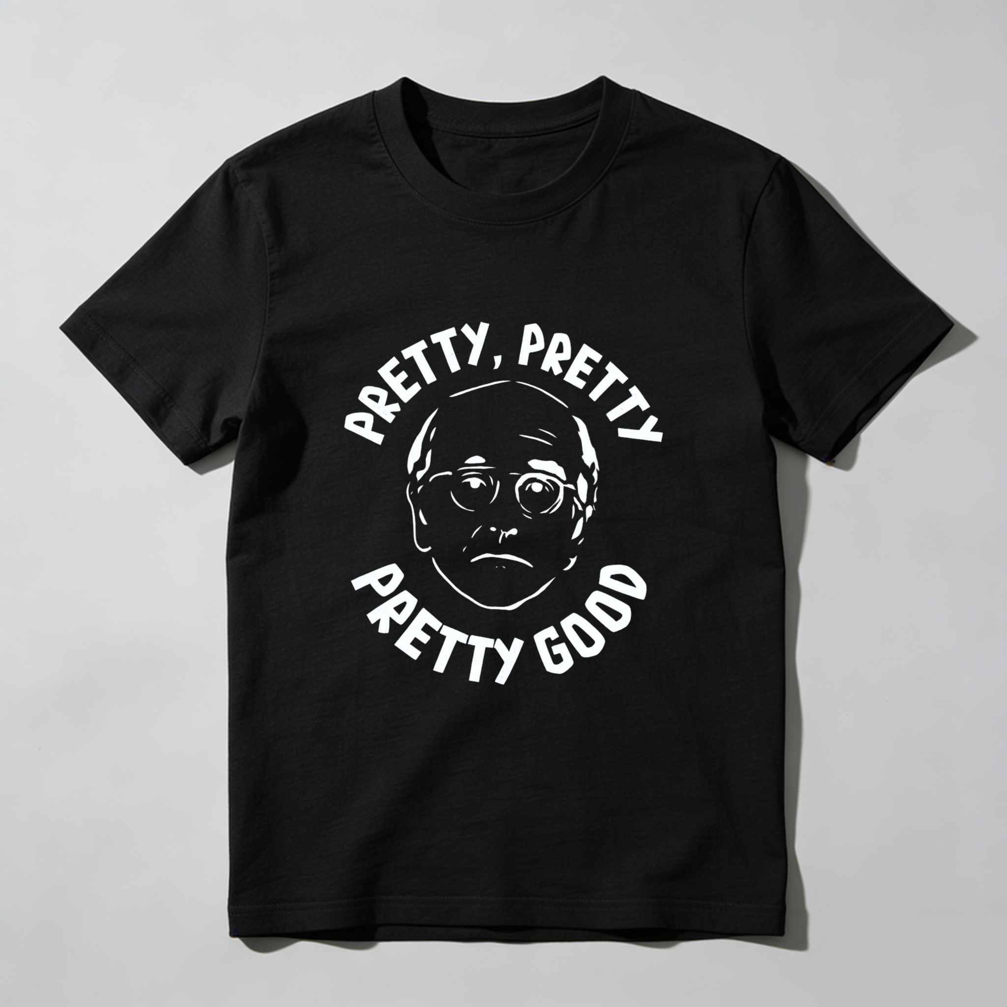 TEECURENT Pretty Pretty Pretty Good T Shirt With Cartoon Face Design Black Men Women Unisex Casual Tee