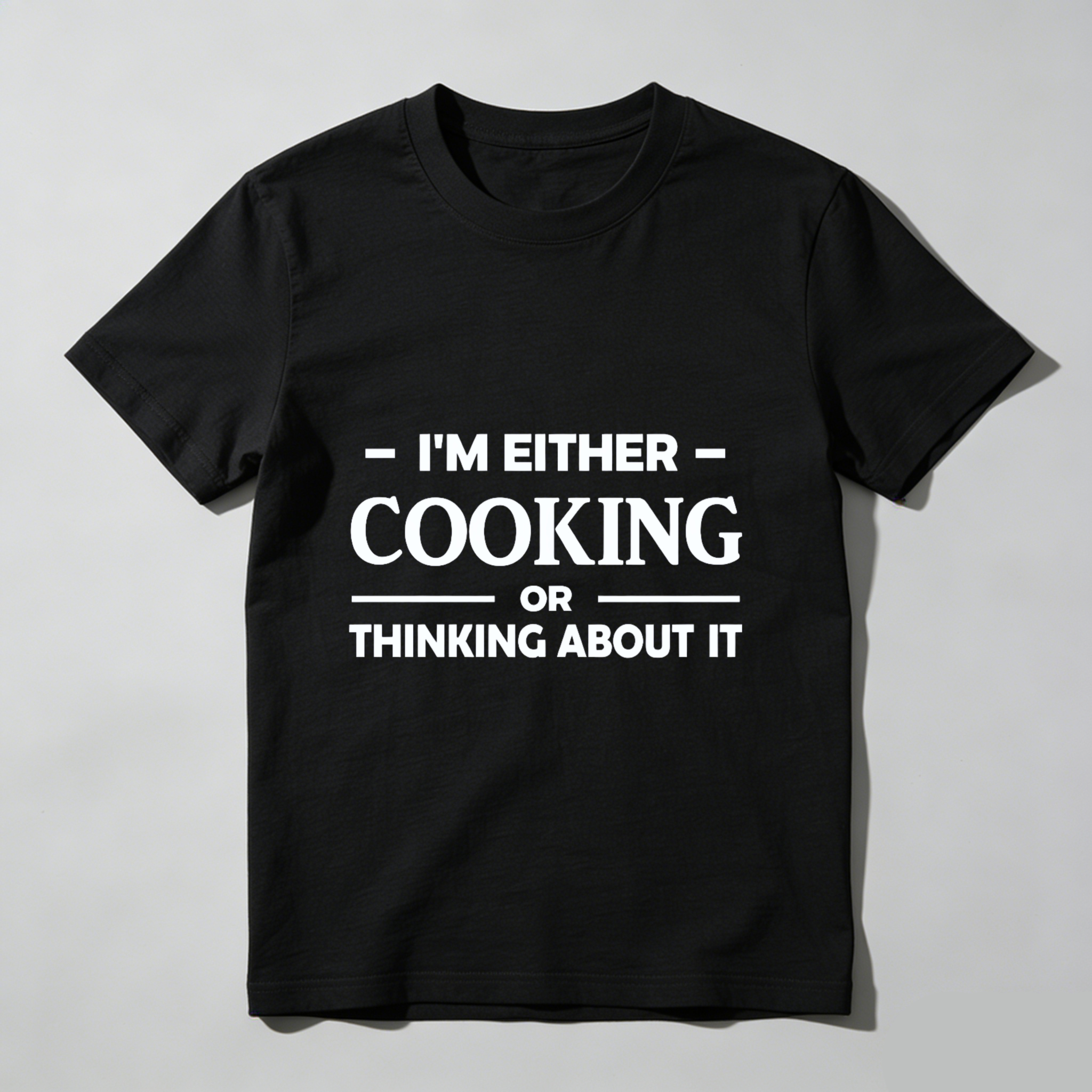 TEECURENT I M Either Cooking Or Thinking About It T Shirt For Cooking Lovers And Food Enthusiasts WOMEN