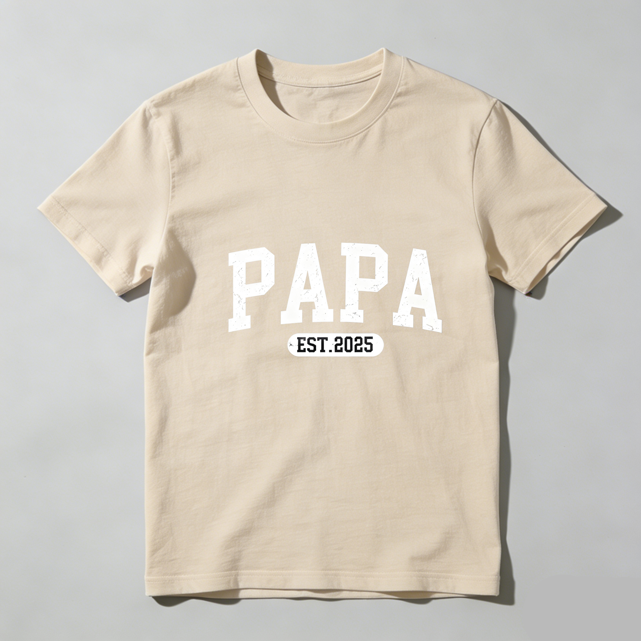 TEECURENT Papa Est 2025 Pure Cotton Short Sleeve T Shirt-TeeCurent