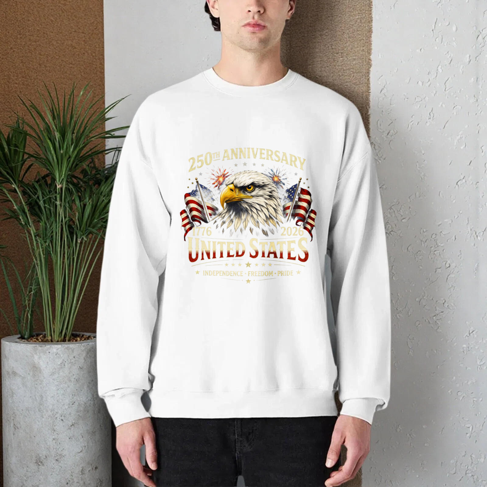 250th Anniversary United States 1776 2026 Independence Freedom Pride Eagle American Flag Sweatshirt