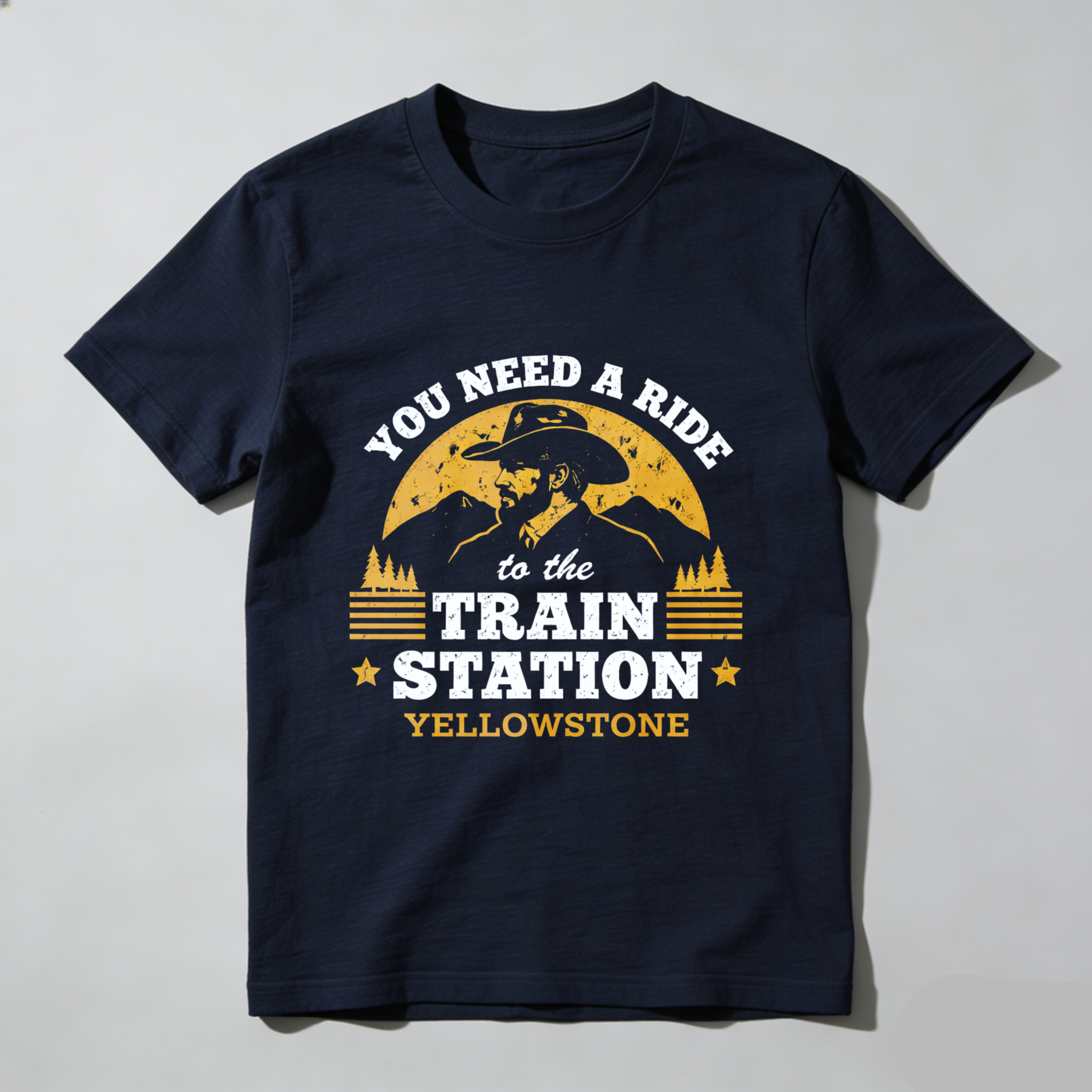 TEECURENT You Need A Ride To The Train Station Yellowstone T Shirt