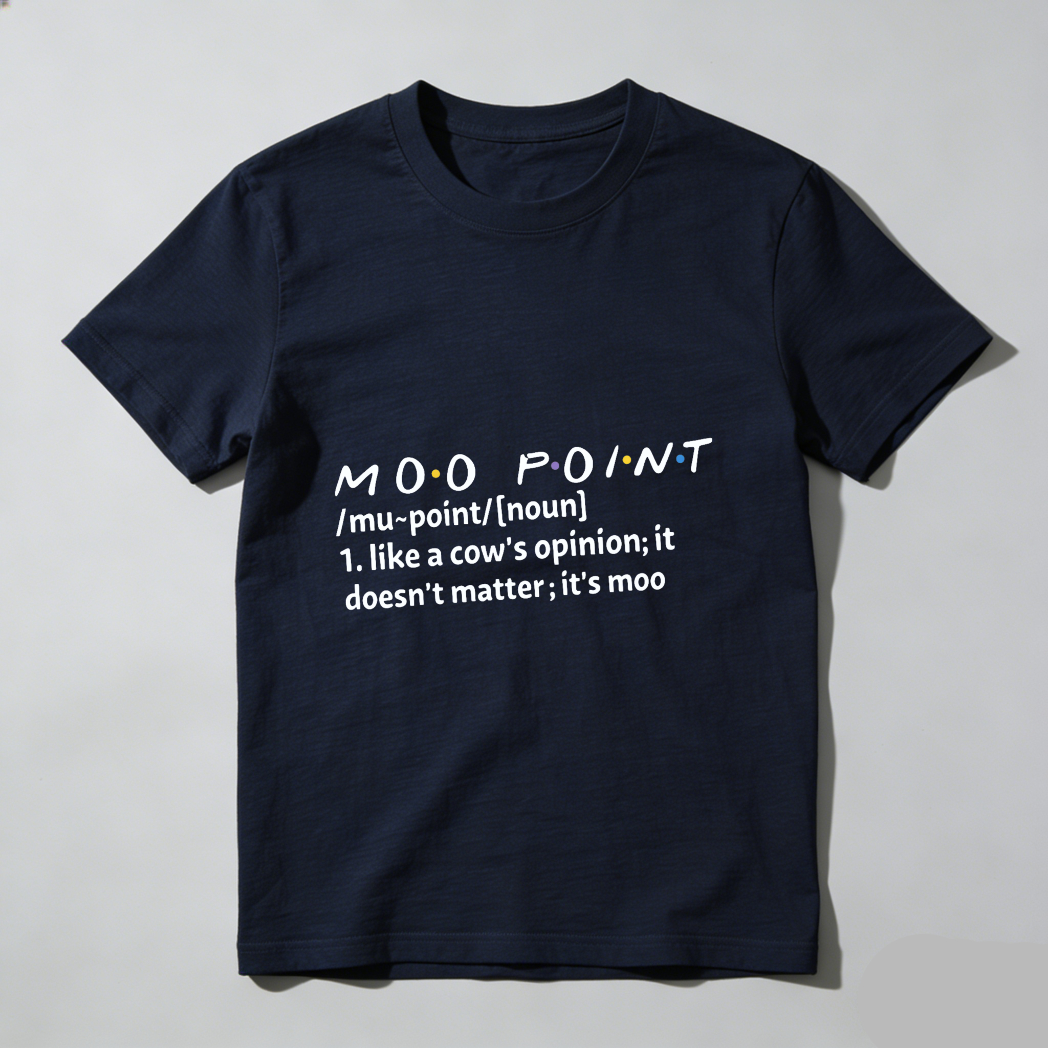 TEECURENT Moo Point T Shirt Funny Cow Quote Humor Gift For Animal Lovers Casual Wear