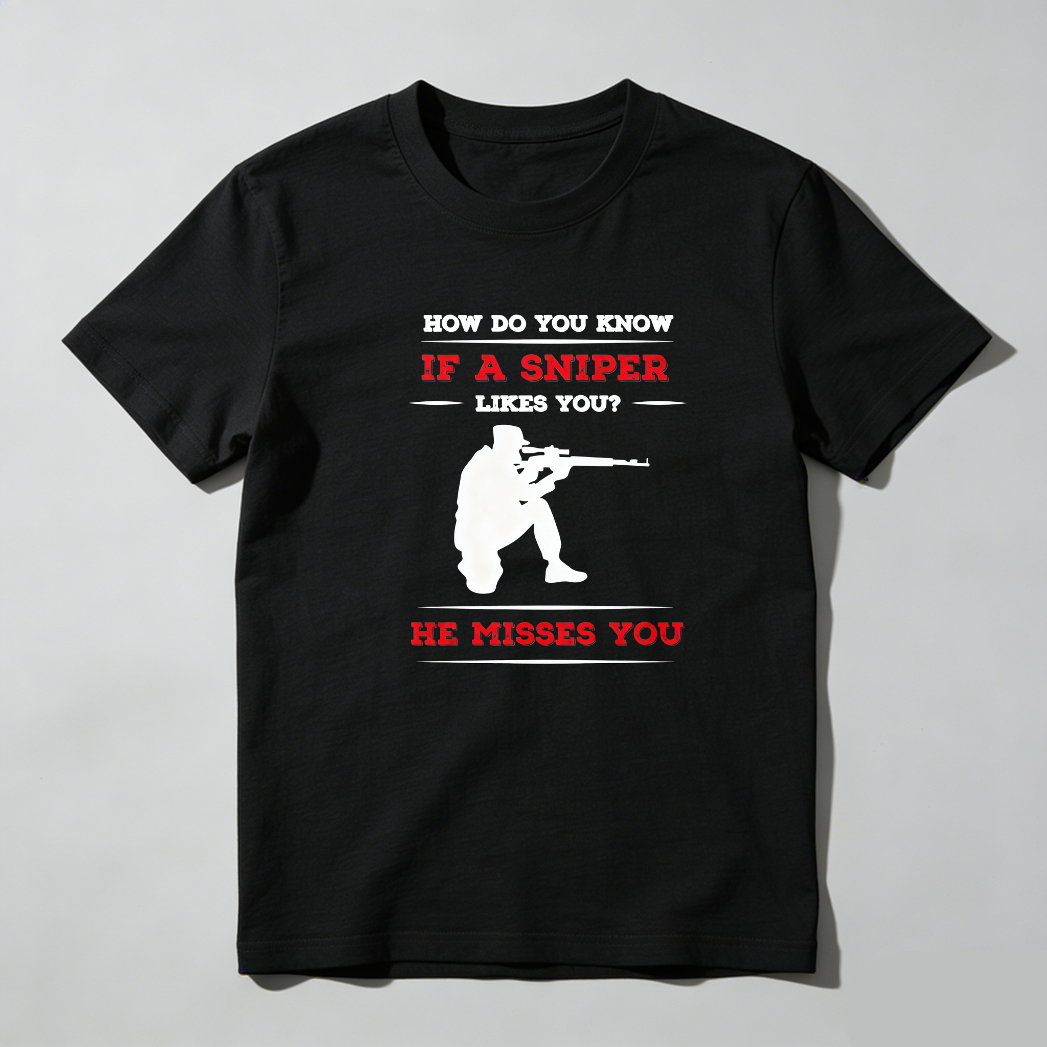 TEECURENT Sniper Misses You Pure Cotton Short Sleeve T Shirt-TeeCurent