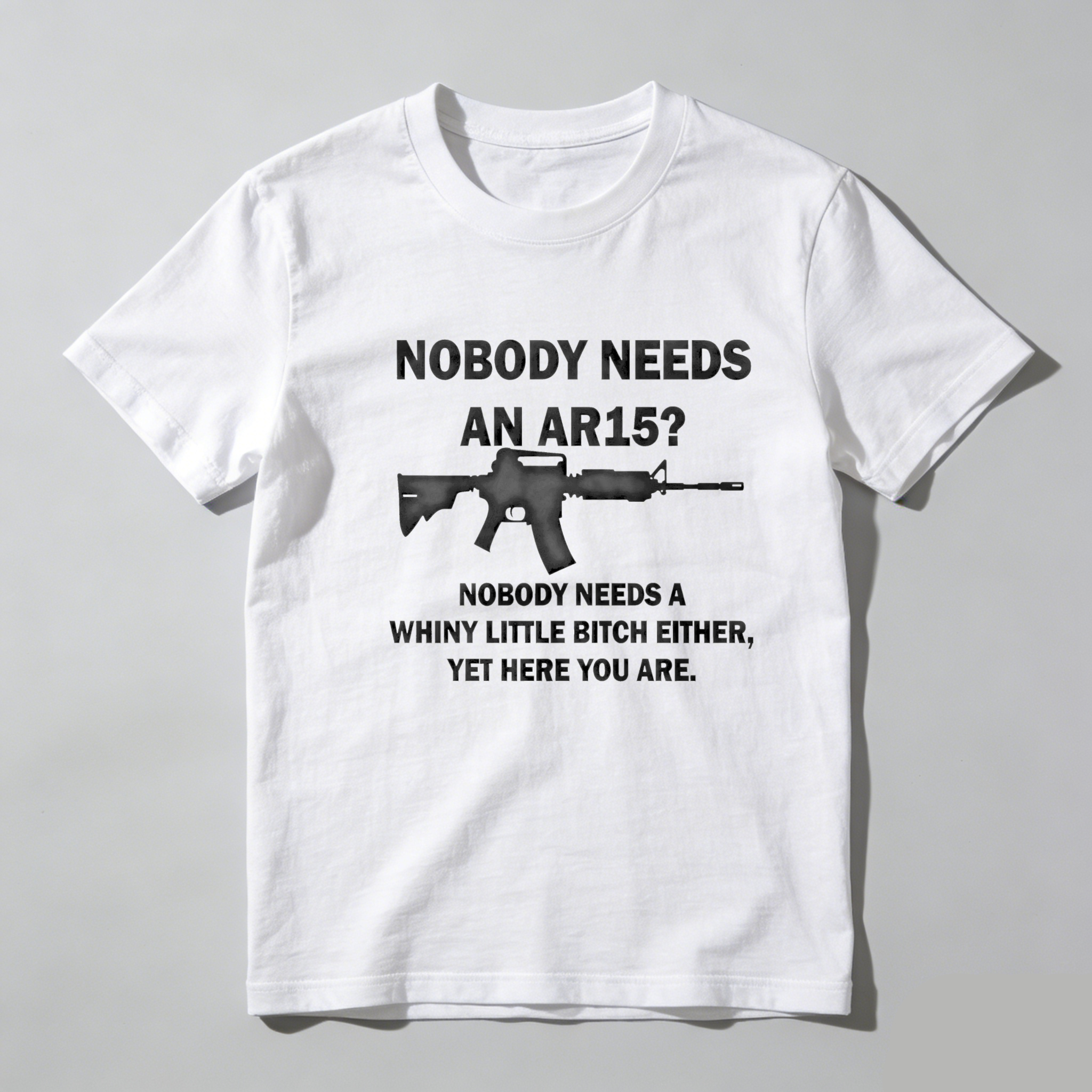 TEECURENT Nobody Needs An Ar15 Pure Cotton Short Sleeve T Shirt-TeeCurent