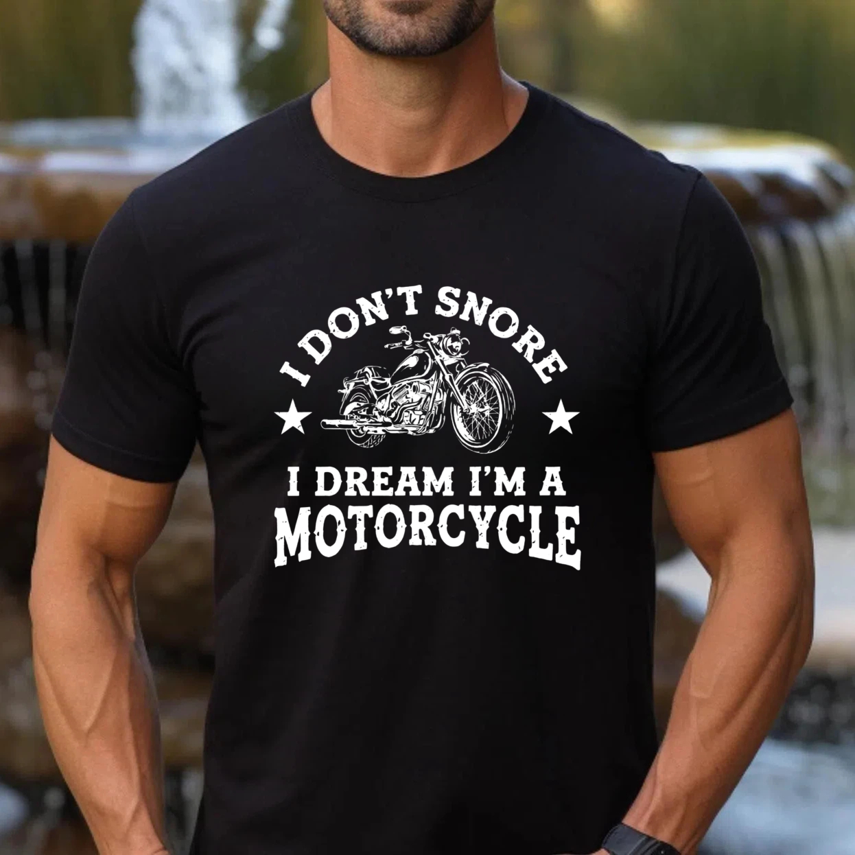 I Dont Snore I Dream Im A Motorcycle T Shirt For Men Biker Tee With Motorcycle Graphic And Humorous Quote Black Cotton Shirt