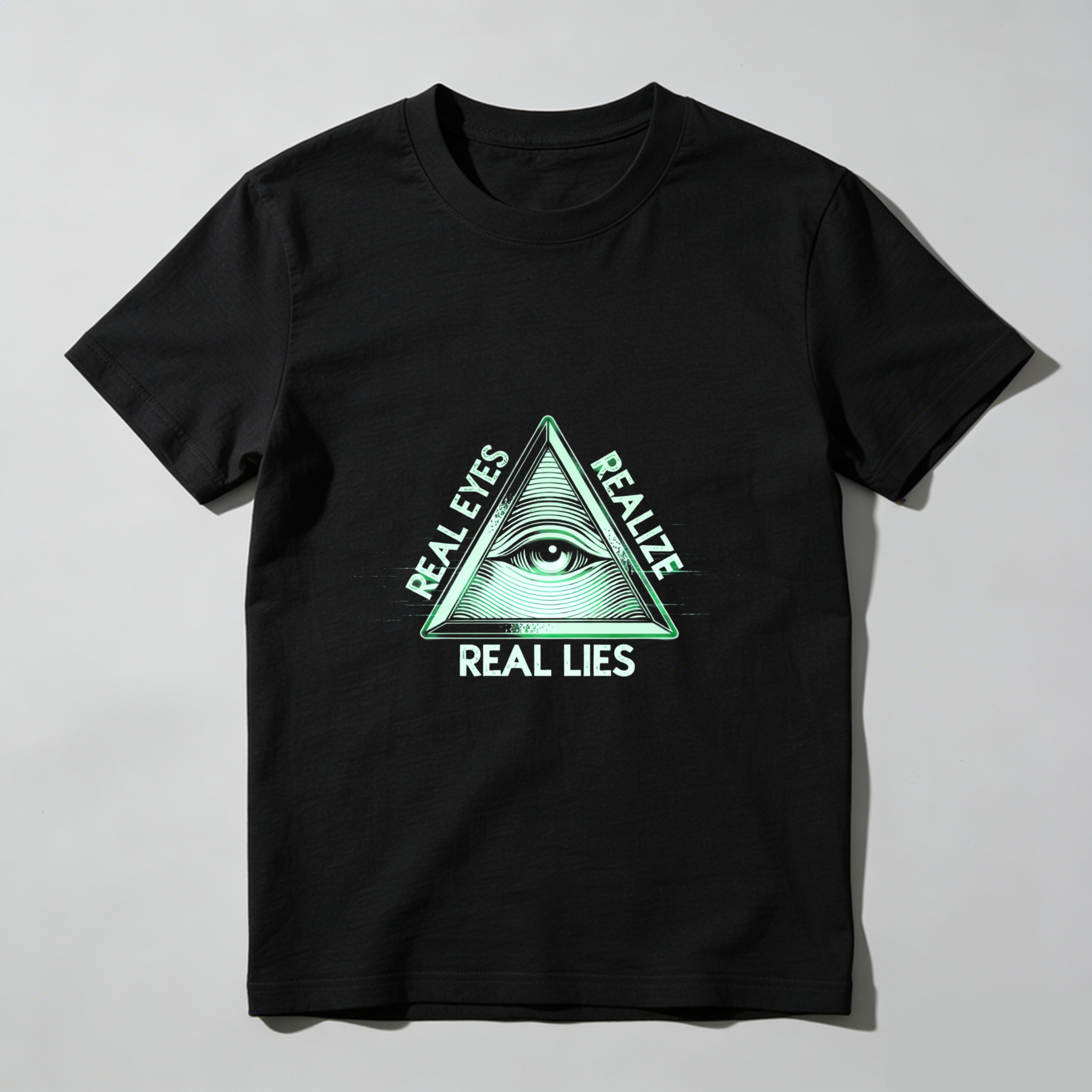 TEECURENT  Real Eyes Realize Real Lies Pyramid Eye Symbol(1) TEECURENT
