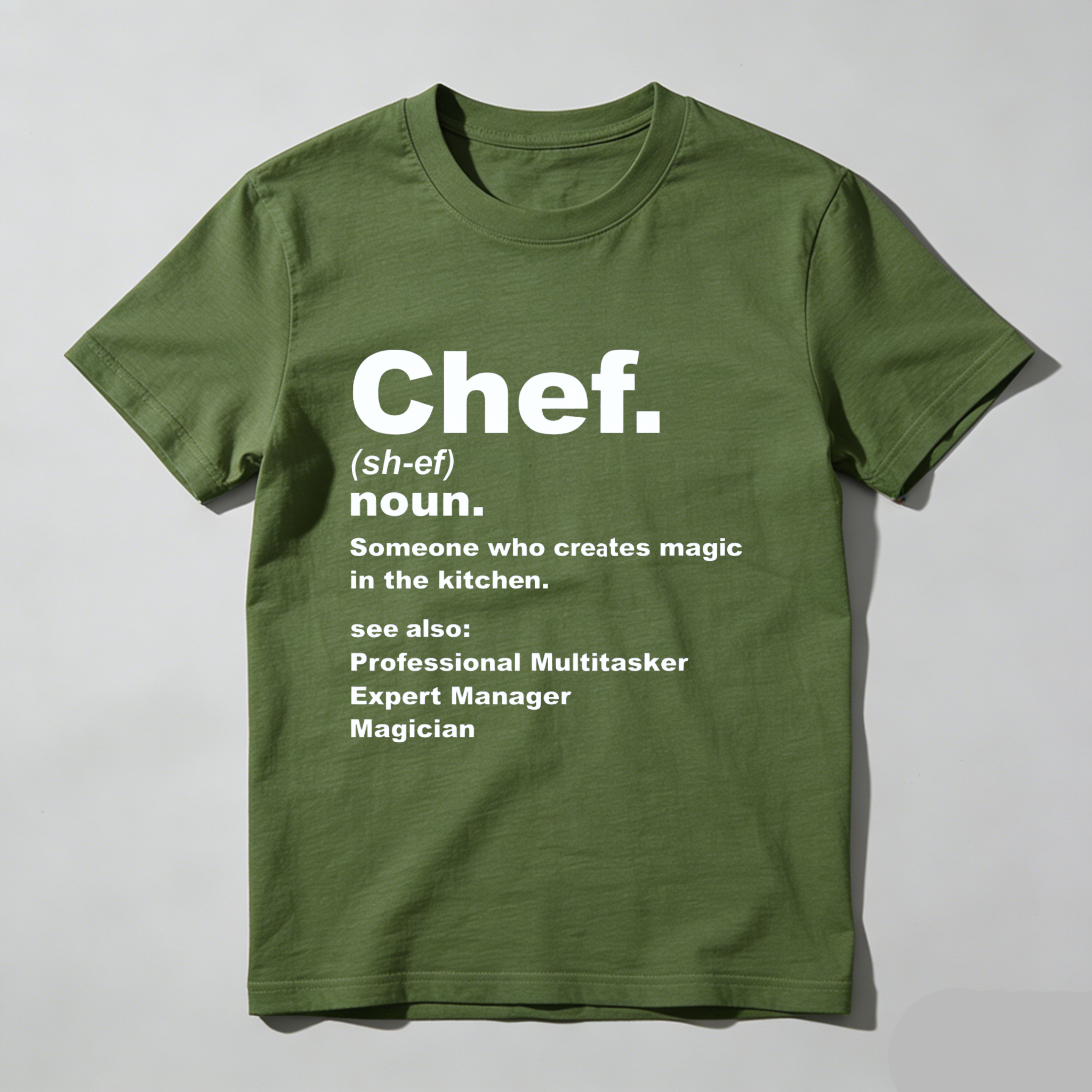 TEECURENT Chef Definition T Shirt Kitchen Magic Professional Multitasker Expert Manager Magician Funny Cooking Gift For Chefs WOMEN