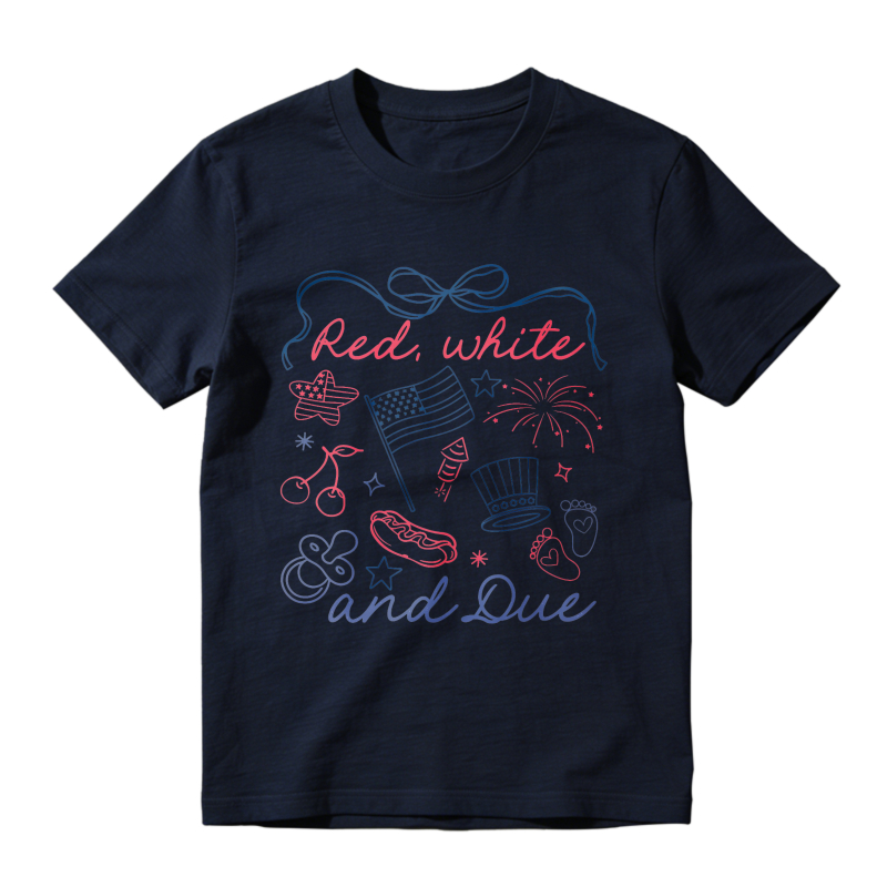 Red White And Due Patriotic American Flag Fireworks Hot Dog Cherry Hat Footprint Stars Unisex Classic T-shirt