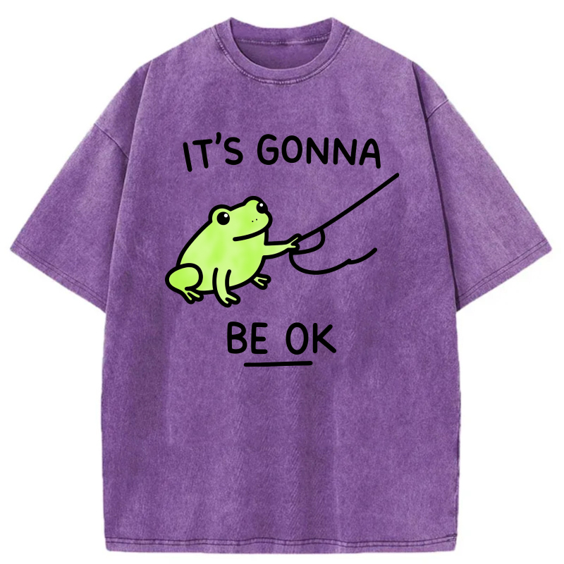 It's Gonna Be Ok Frog Fishing tshirt 100% cotton