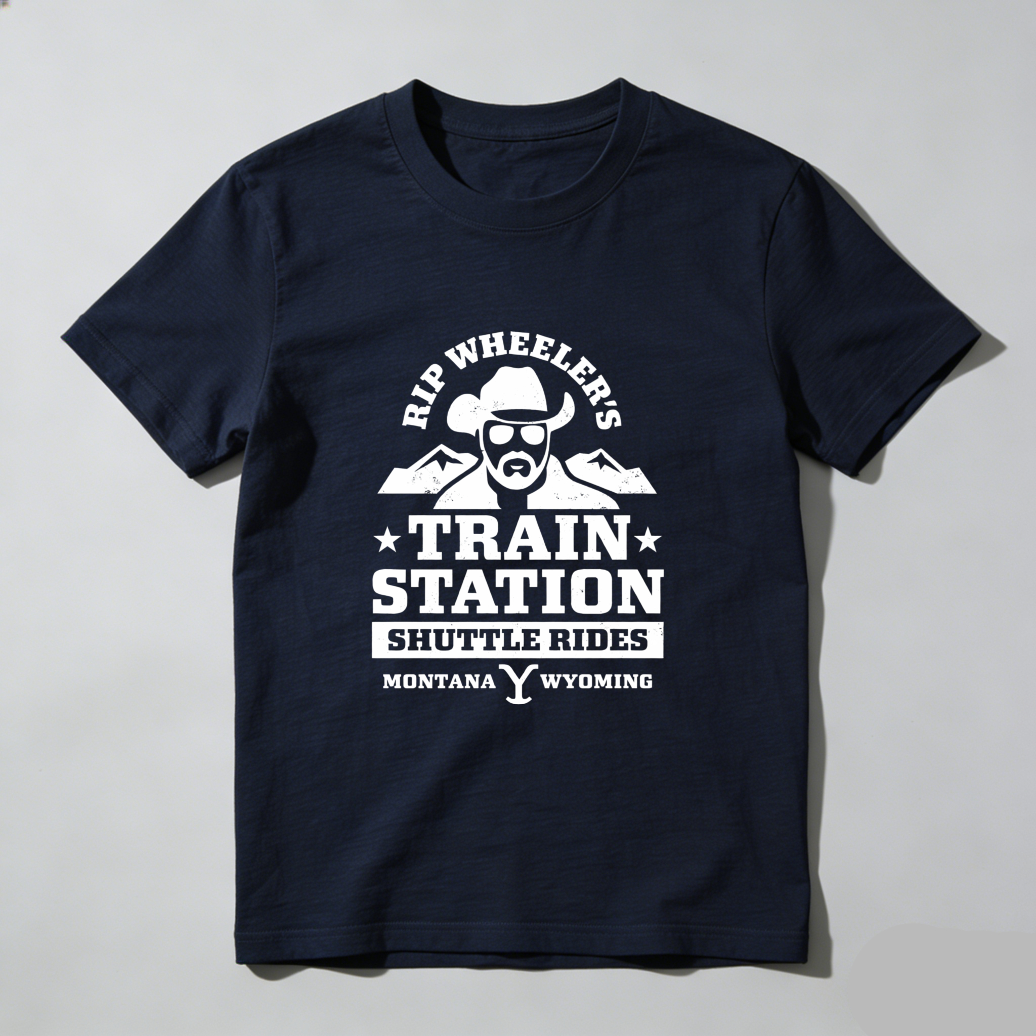 TEECURENT Rip Wheelers Train Station Shuttle Rides Montana Wyoming T Shirt