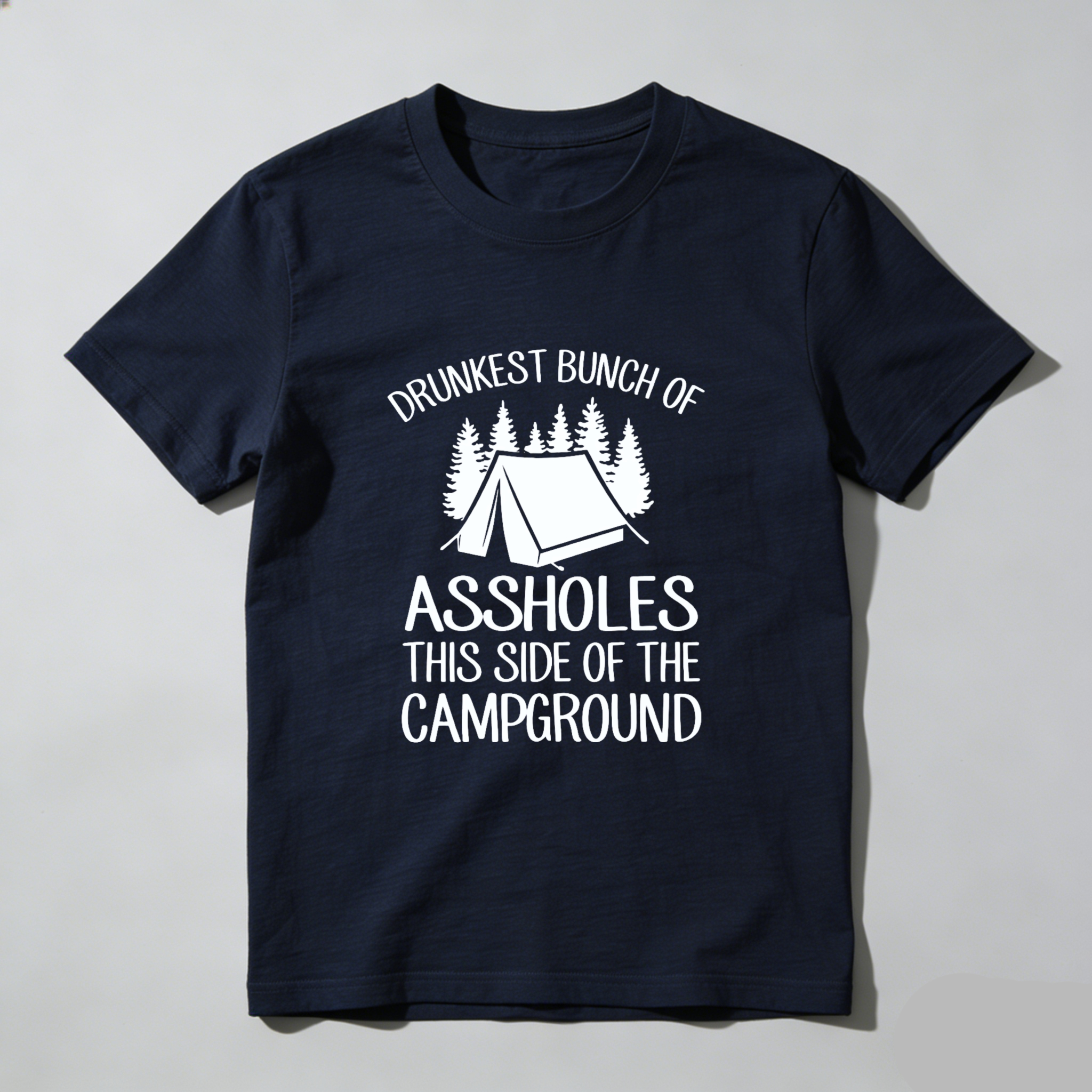 TEECURENT Drunkest Bunch Of Assholes This Side Of The Campground Camping T Shirt Funny Outdoor Adventure Humor Gift For Men Women WOMEN