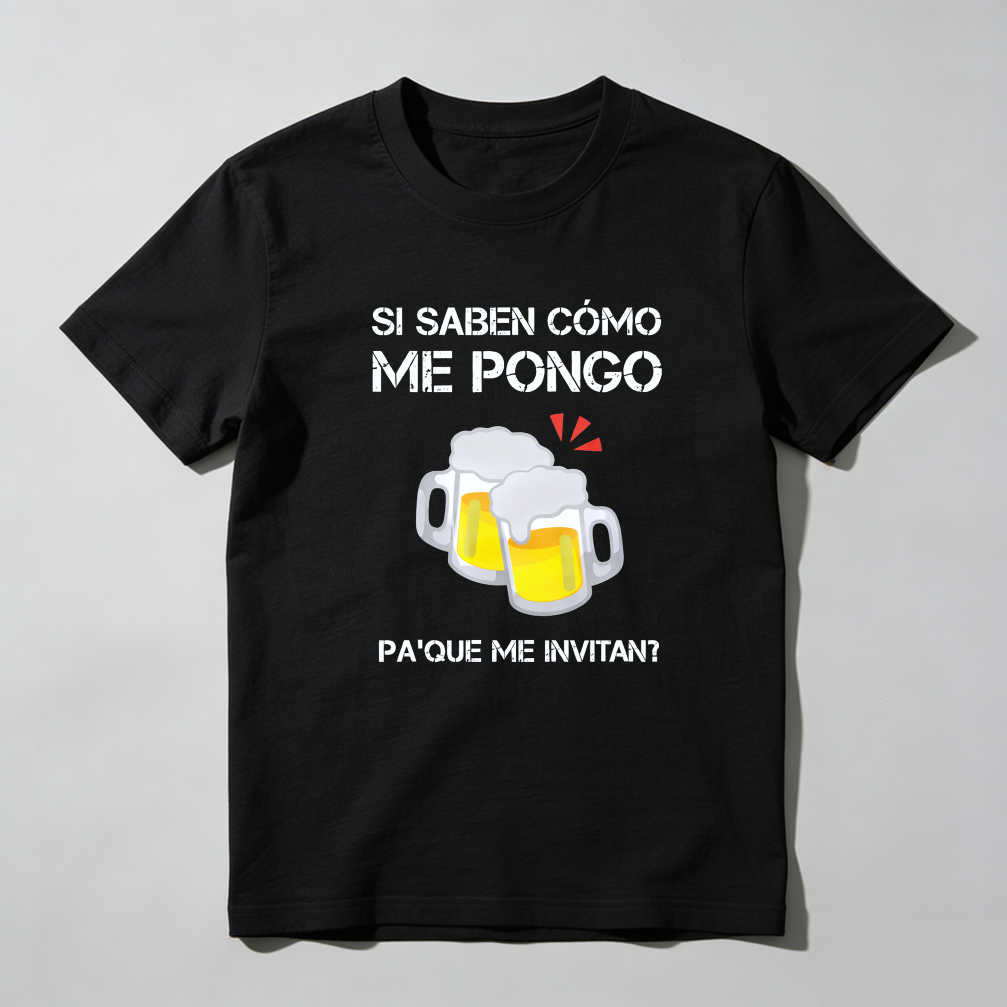 TEECURENT Si Saben Como Me Pongo Pa Que Me Invitan Beer T-Shirt Funny Spanish Saying Party Shirt-TeeCurent