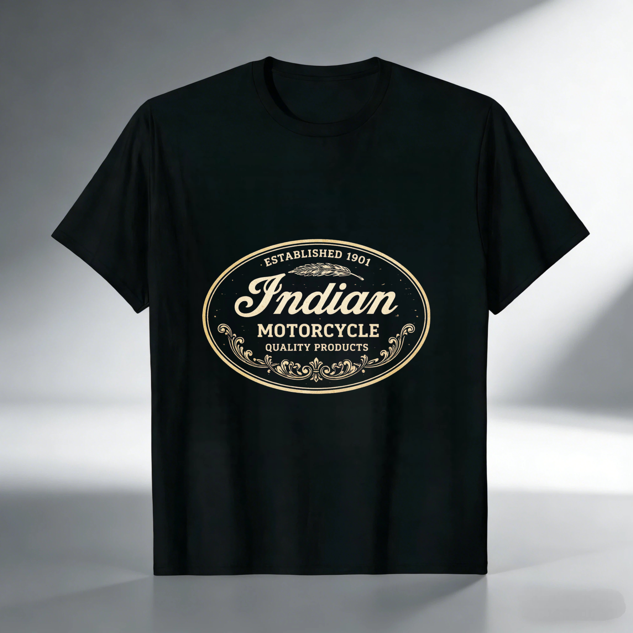 Indian Motorcycle Established 1901 Quality Products Classic Logo T Shirt