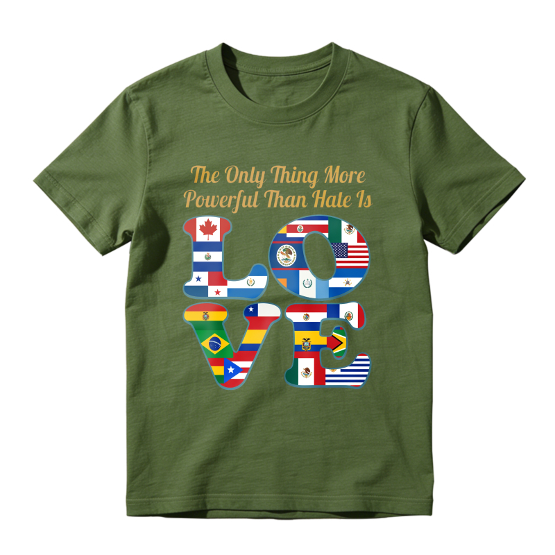 Love With Global Flags And Inspirational Quote Unisex Classic T-shirt
