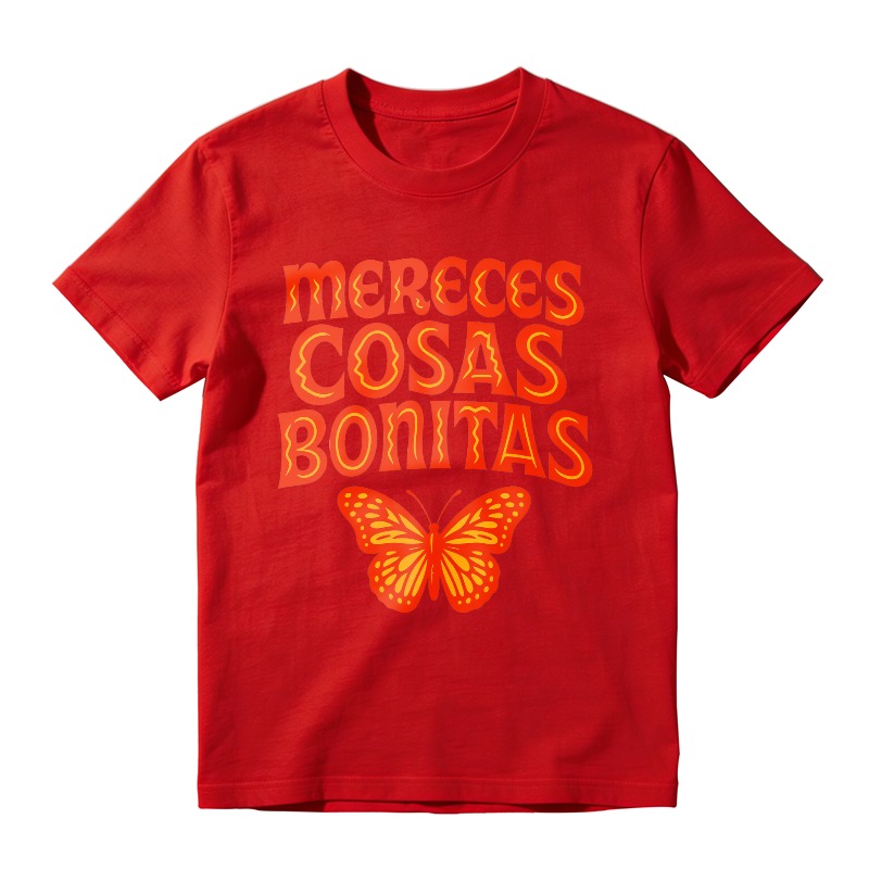 Mereces Cosas Bonitas Butterfly Design Unisex Classic T-shirt