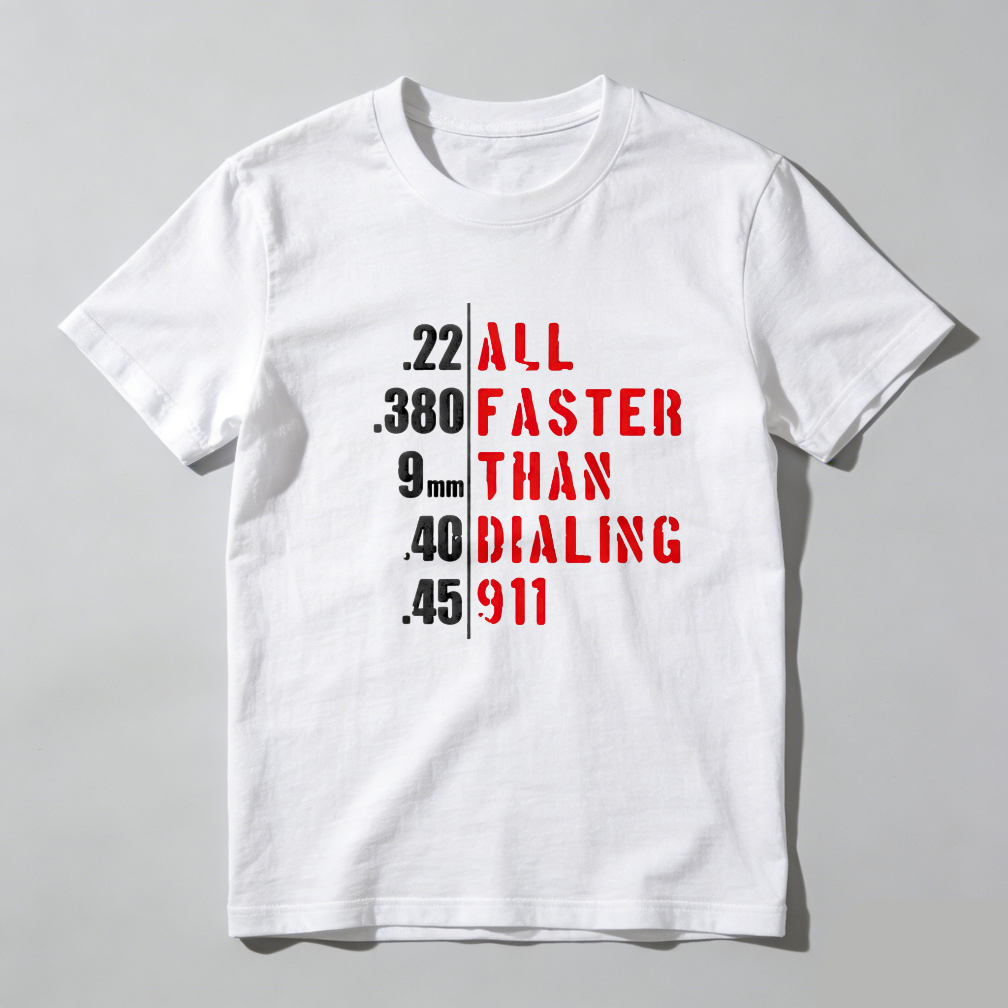 TEECURENT All Faster Than Dialing 911 Pure Cotton Short Sleeve T Shirt-TeeCurent