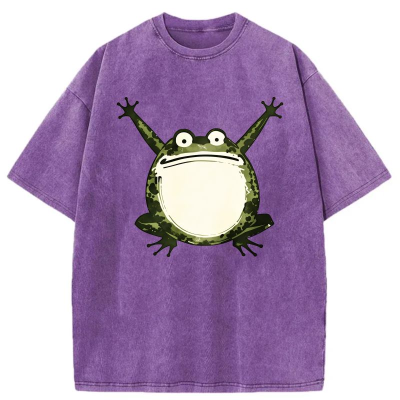 Frog Pattern Print On Black T-shirt tshirt 100% cotton