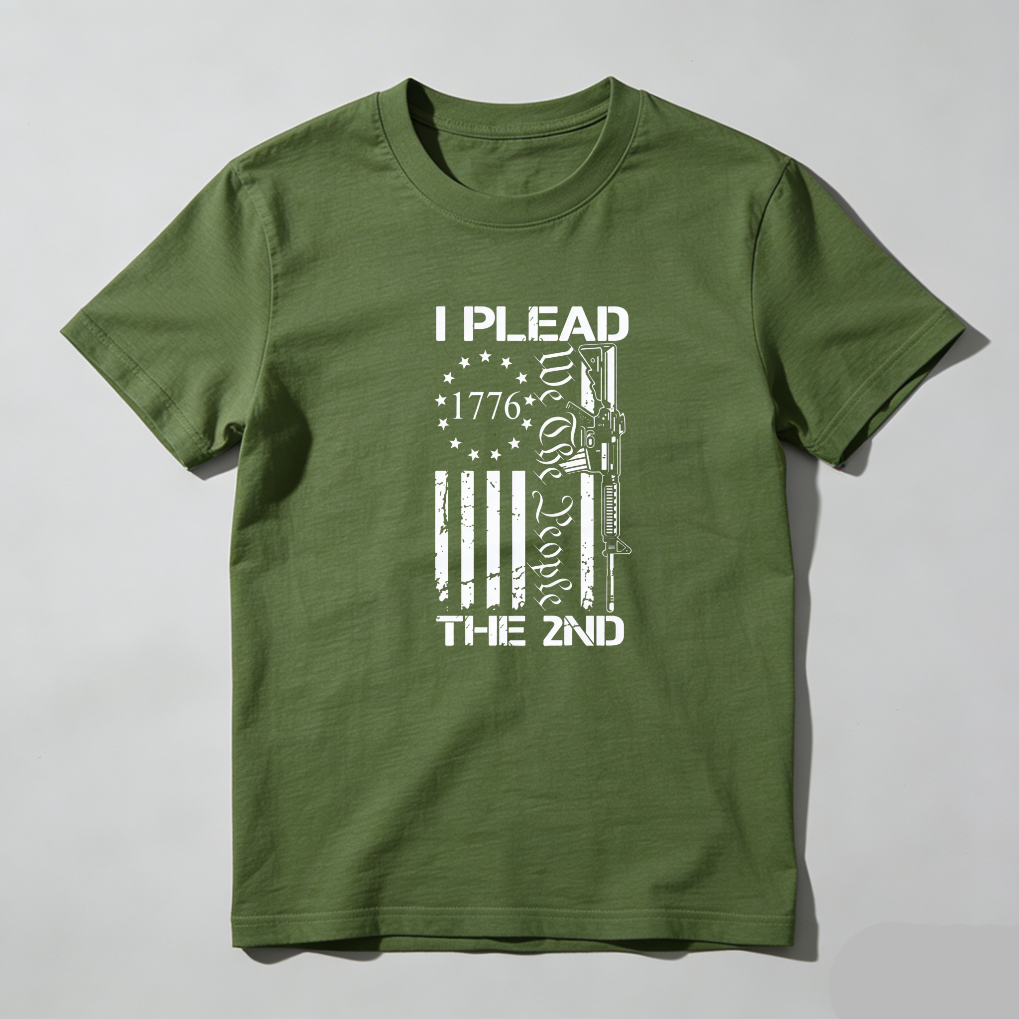 TEECURENT I Plead The 2nd Amendment Flag Gun 1776 Pure Cotton Short Sleeve T Shirt-TeeCurent