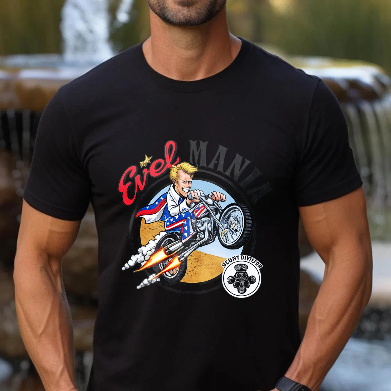 Evel Knievel Stunt Motorcycle Rider Graphic T-Shirt Made In Usa