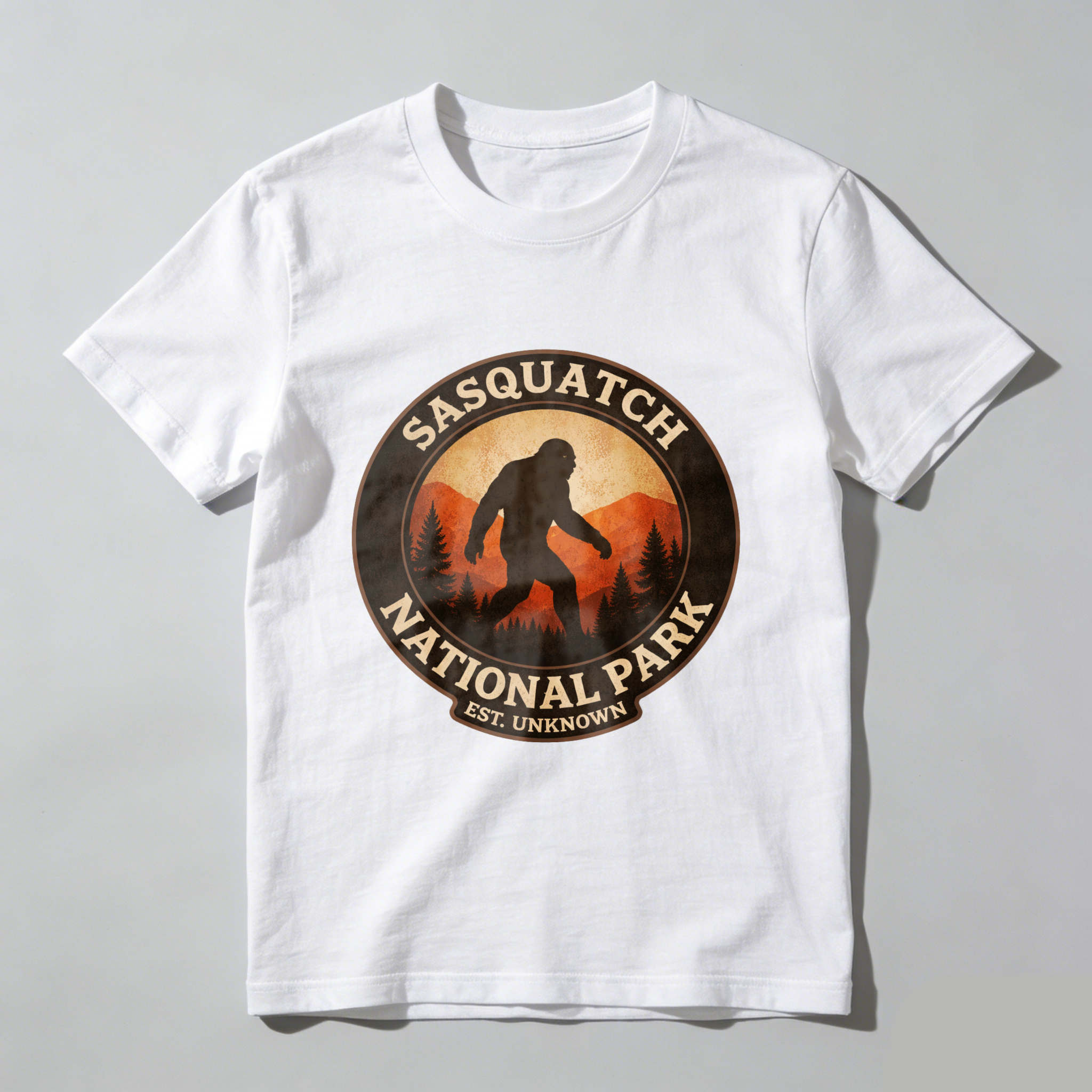 TEECURENT Sasquatch National Park T-Shirt Bigfoot Legend Outdoor Adventure Graphic Tee Unisex Casual Shirt