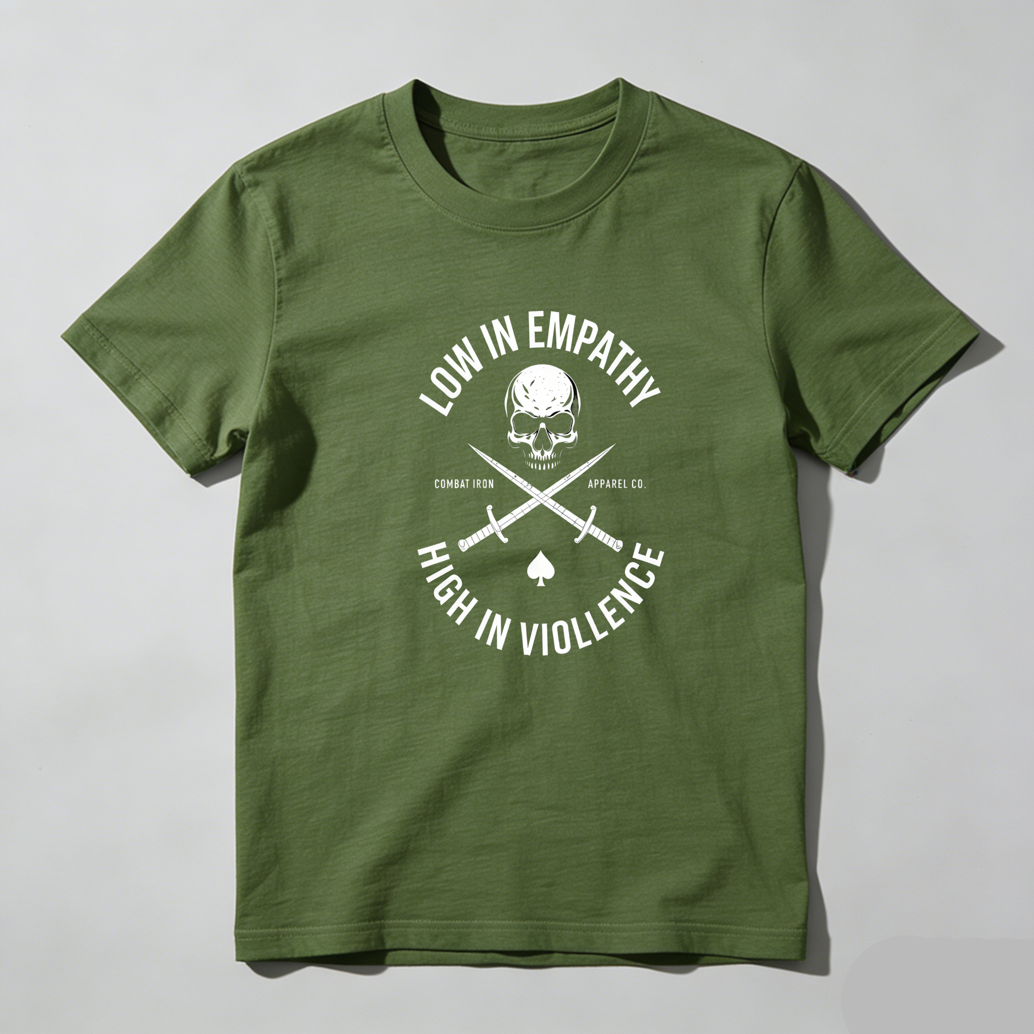 TEECURENT Low In Empathy High In Violence Pure Cotton Short Sleeve T Shirt-TeeCurent