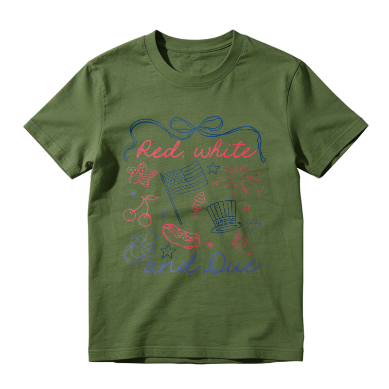 Red White And Due Patriotic American Flag Fireworks Hot Dog Cherry Hat Footprint Stars Unisex Classic T-shirt