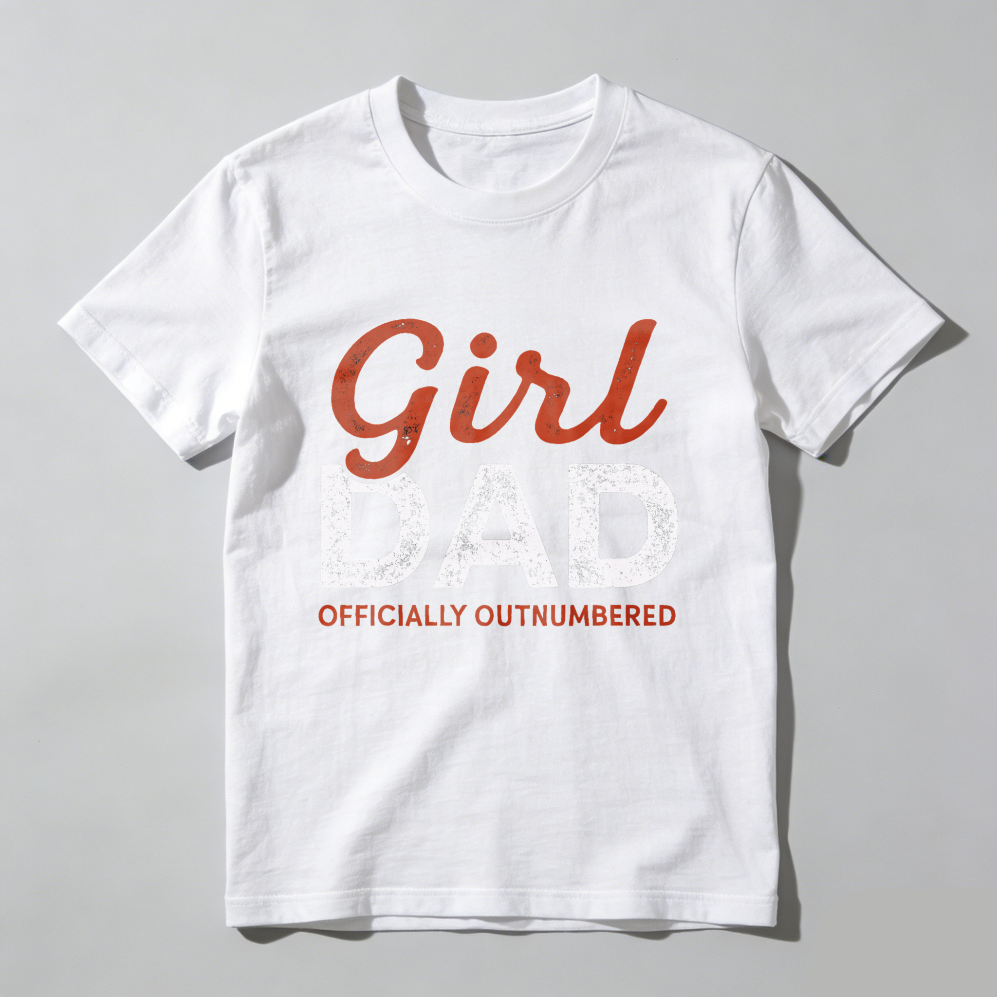 Girl Dad Officially Outnumbered T Shirt For Fathers With Daughters Made In Usa