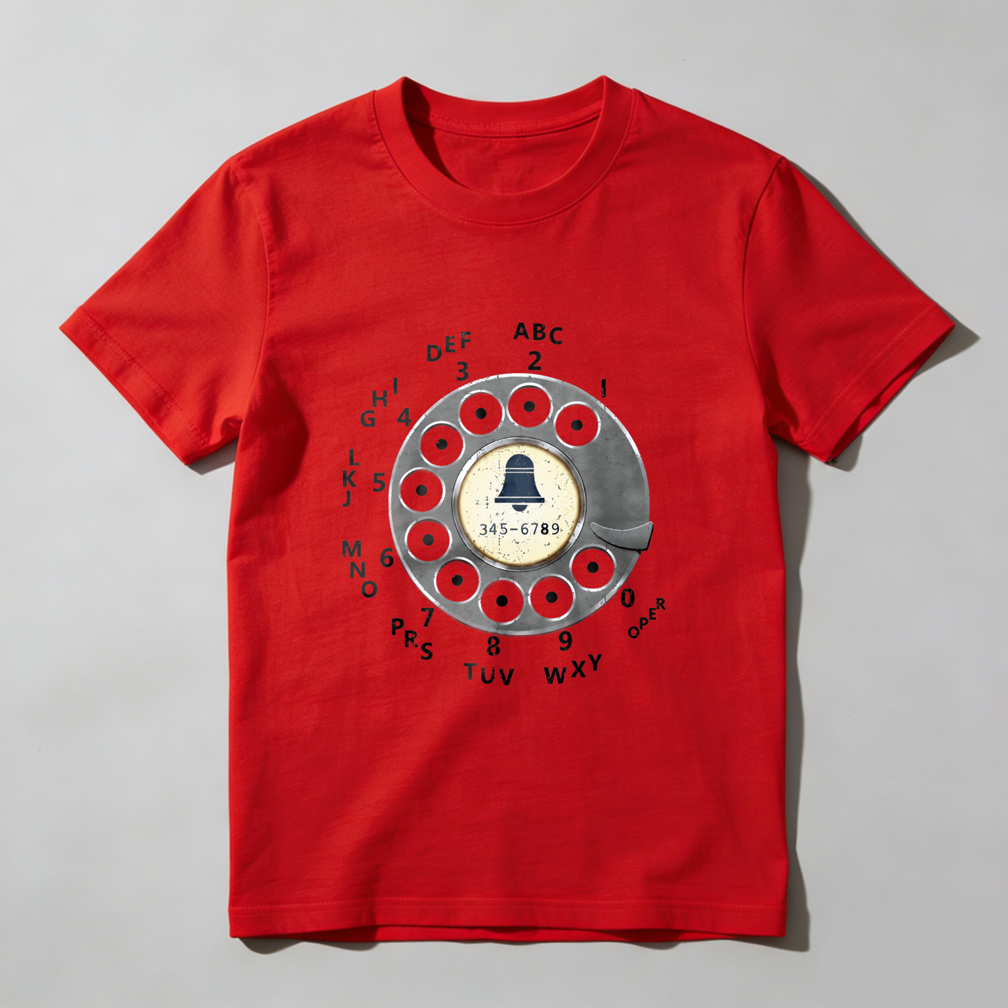 Retro Rotary Phone Dial Design T-Shirt Made In Usa Classic Vintage Telephone Graphic Black Cotton Shirt Unisex Casual Wear
