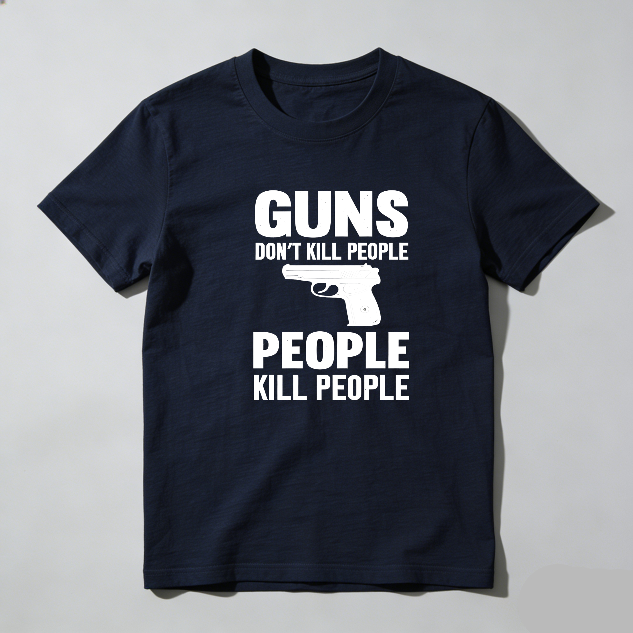 TEECURENT Guns Dont Kill People People Kill People Pure Cotton Short Sleeve T Shirt-TeeCurent