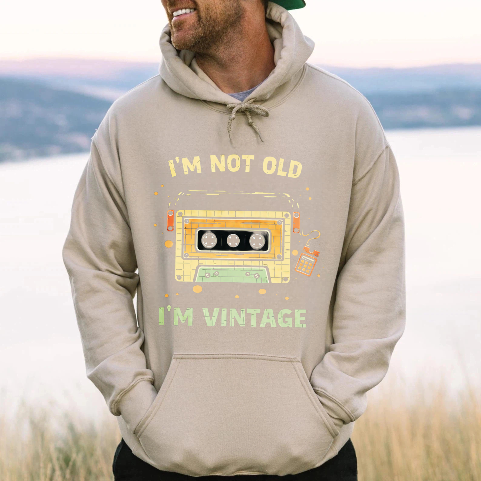 TEECURENT Gildan I M Not Old I M Vintage Cassette Tape Hoodie Retro Music Sweatshirt Unisex Pullover Casual Wear