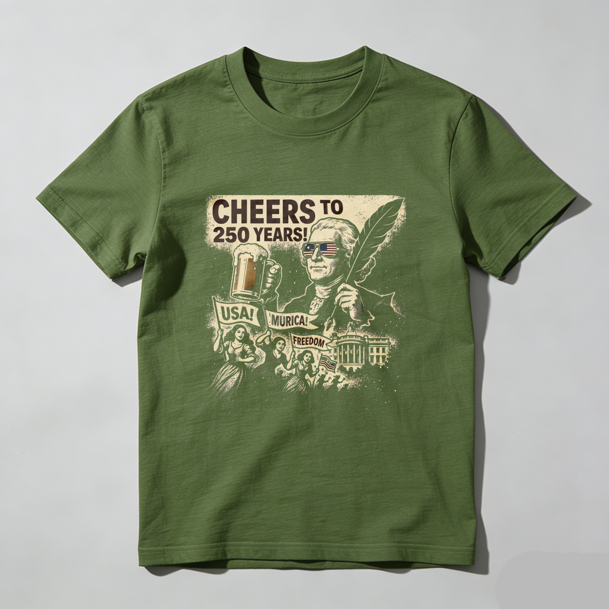 Cheers To 250 Years Usa Musical Presidential T-Shirt