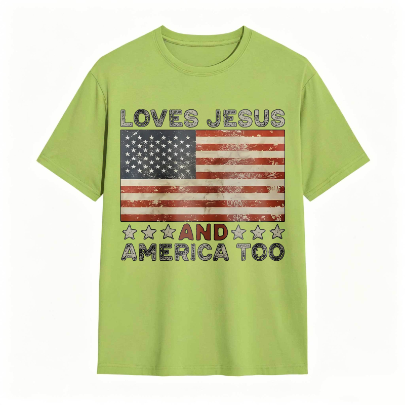 American Flag Print Graphic Tee
