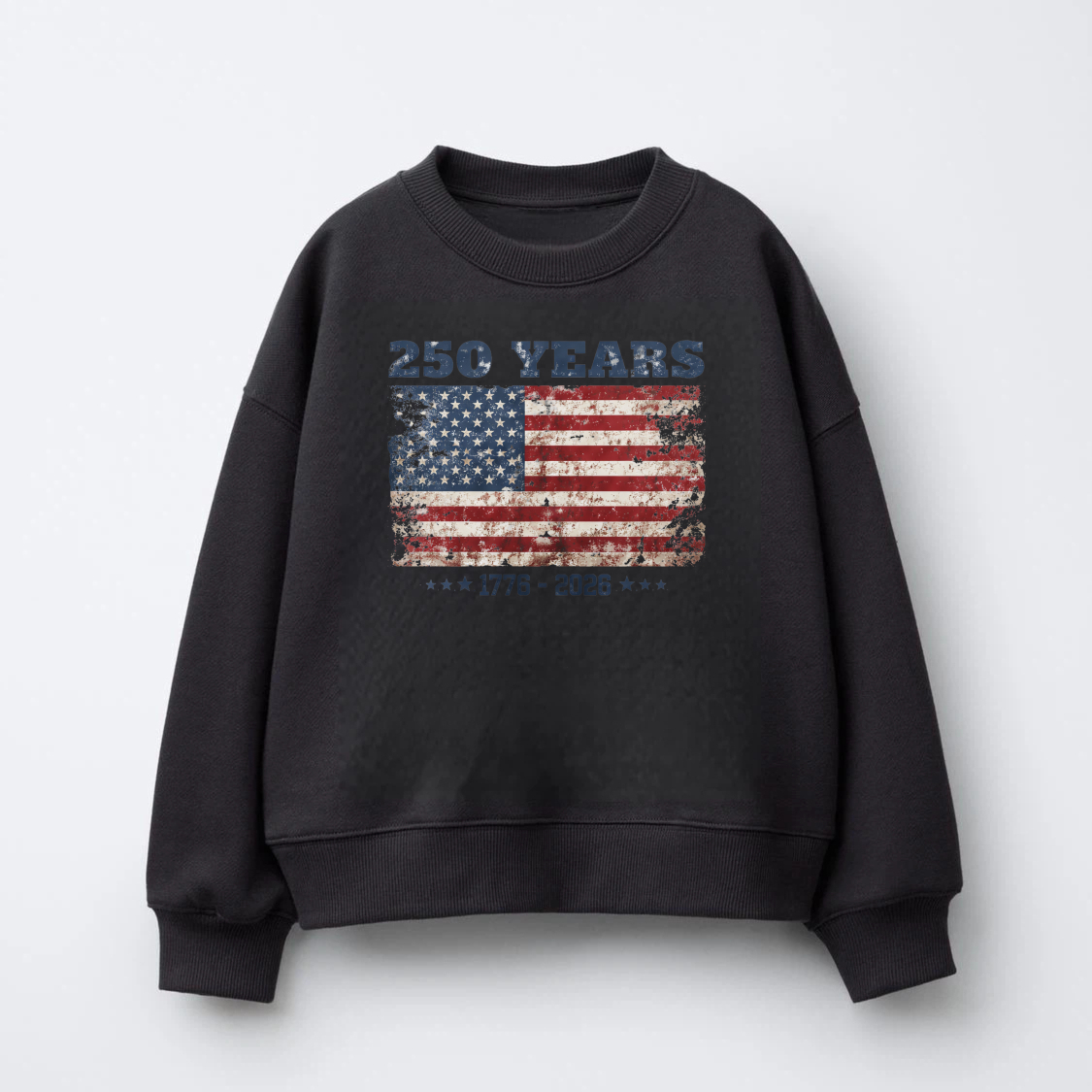 250 Years American Flag Usa Independence Day 1776 2026 Sweatshirt Unisex Crewneck Pullover Long Sleeve Casual Top