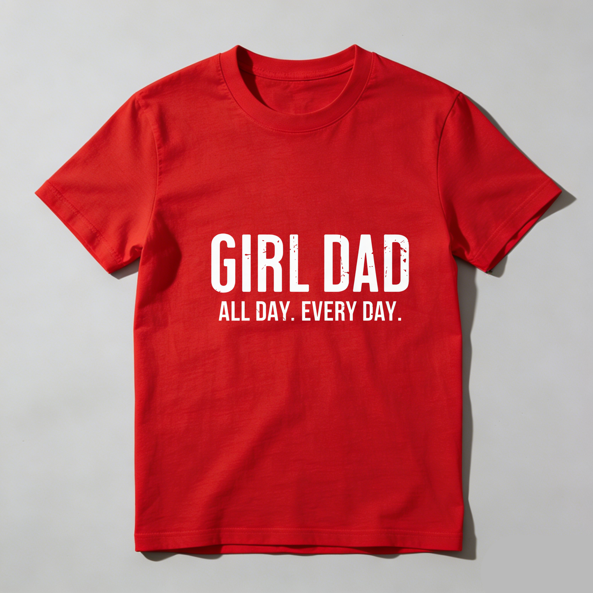 TEECURENT Girl Dad All Day Every Day Pure Cotton Short Sleeve T-Shirt-TeeCurent