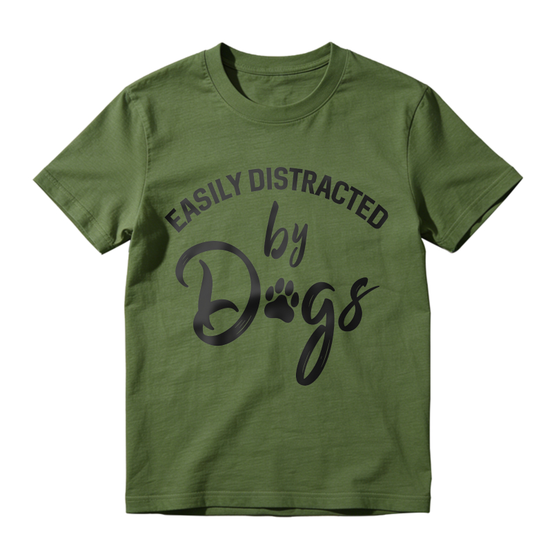 Easily Distracted By Dogs Paw Print Design Unisex Classic T-shirt