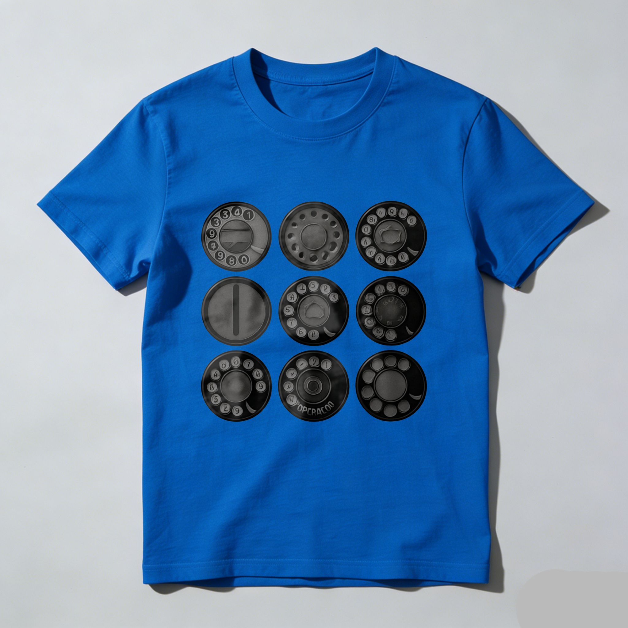 Made In Usa Black T Shirt With Nine White Circles Graphic Design Minimalist Style Unisex Casual Wear