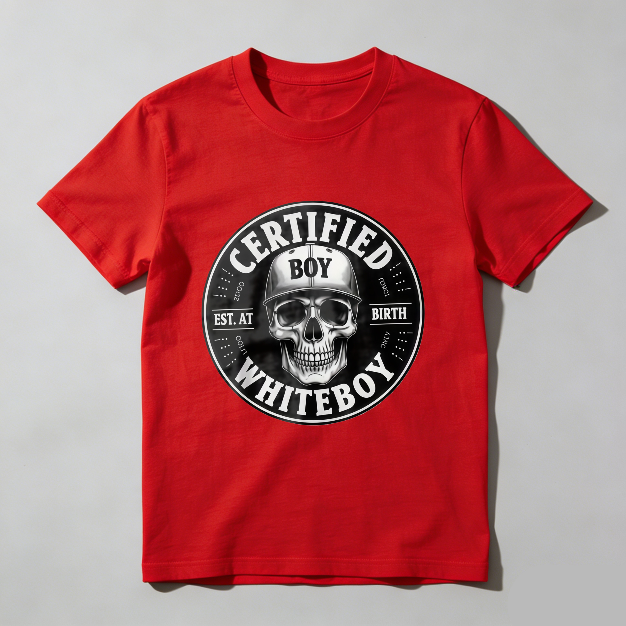 TEECURENT T-SHIRT  Certified Boy Whiteboy Skull Design