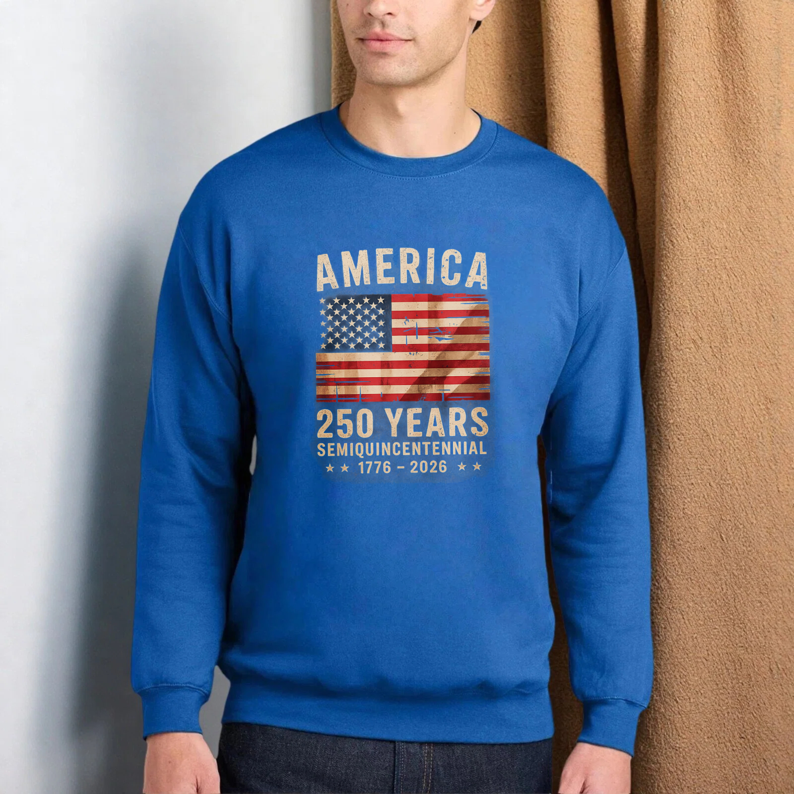 America 250 Years Semiquincentennial 1776 2026 Usa Flag Patriotic Sweatshirt