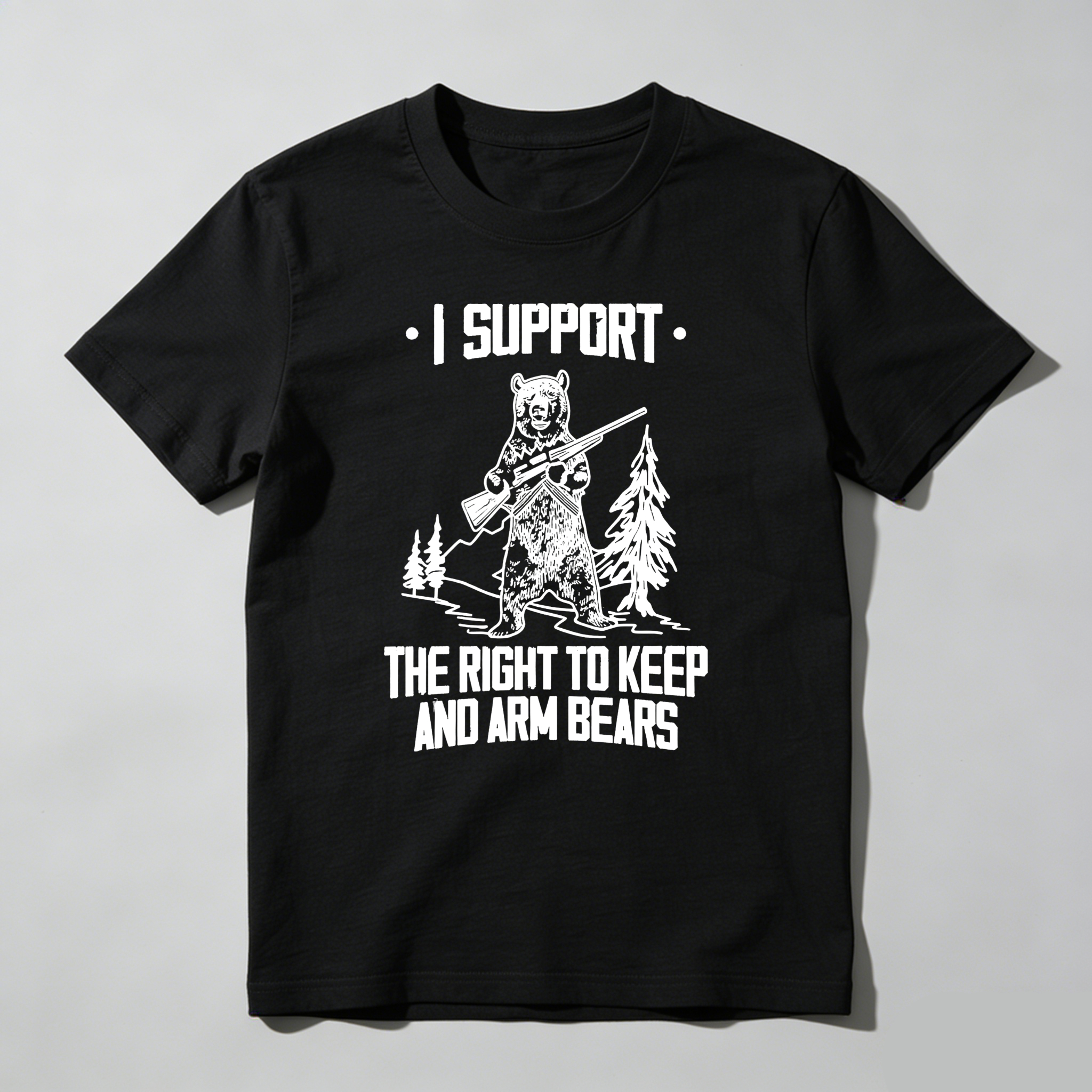 TEECURENT I Support The Right To Keep And Arm Bears Pure Cotton Short Sleeve T Shirt-TeeCurent