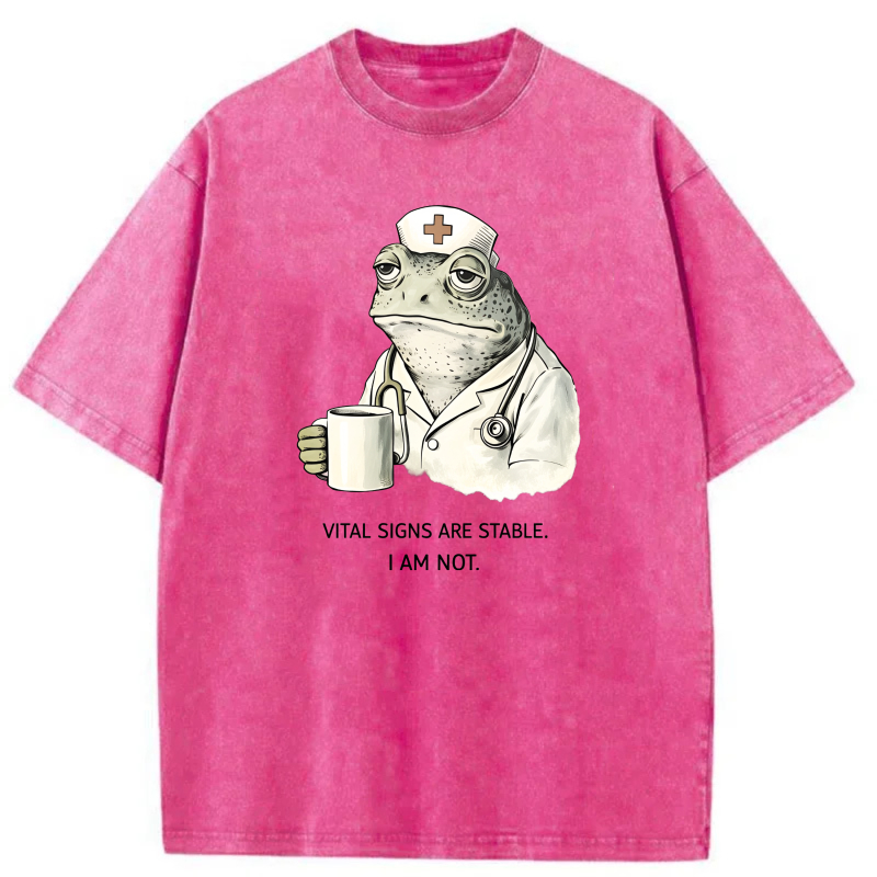 Frog Nurse Holding Mug With Text tshirt 100% cotton