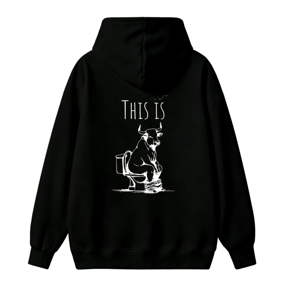 This Is Bull Sitting On Toilet Graphic Unisex Classic Hoodie