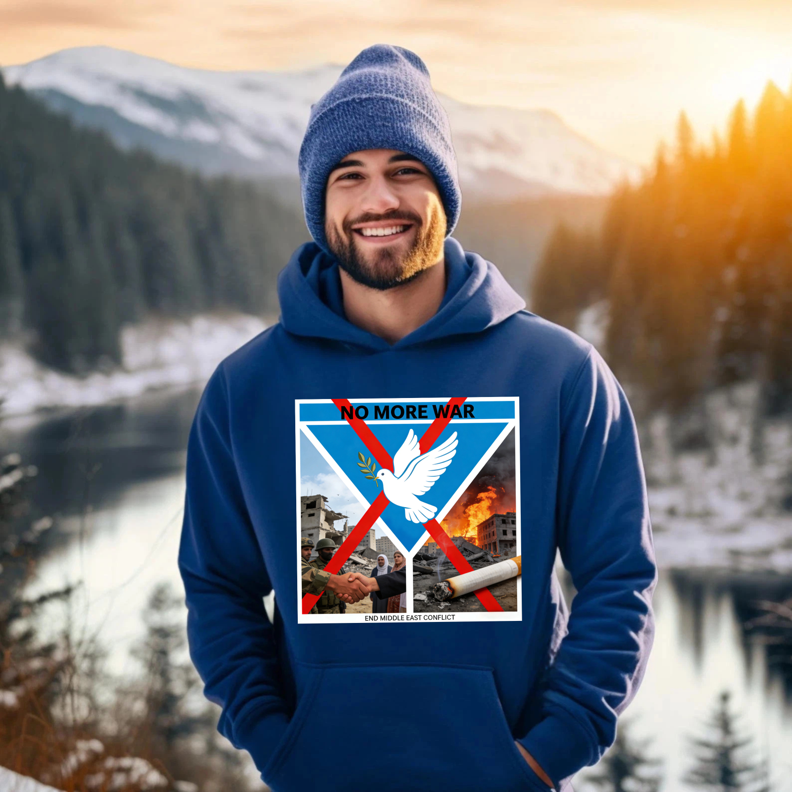 TEECURENT No More War End Middle East Conflict Peace Dove Hoodie For Peace Activists And Anti War Supporters