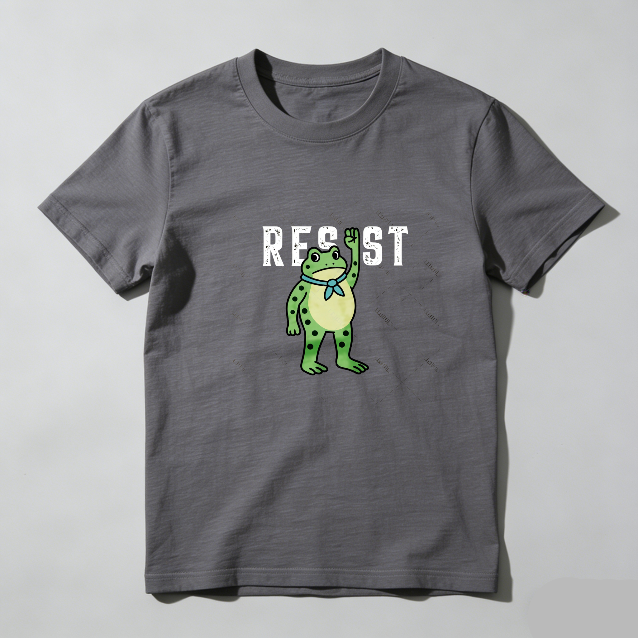 TEECURENT Frog Resist Protest Pure Cotton Short Sleeve T Shirt-TeeCurent