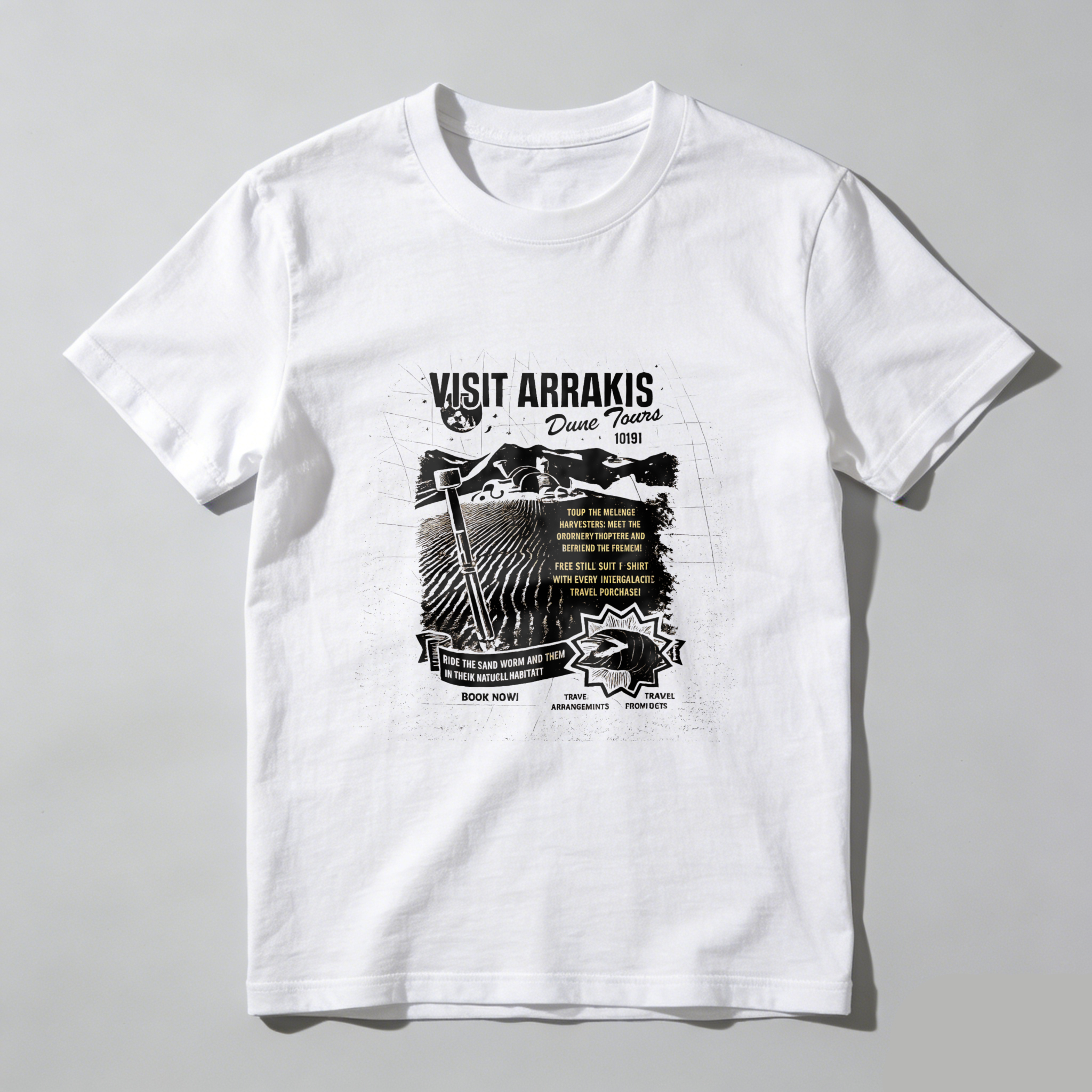 TEECURENT Visit Arrakis Dune Tours 1983 T Shirt Star Wars Inspired Desert Adventure Graphic Tee